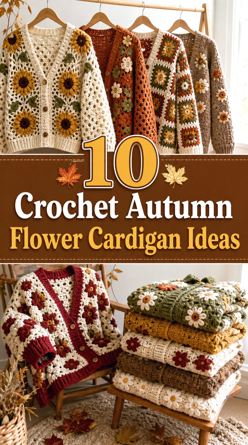 Crochet Autumn Flower Cardigan Ideas