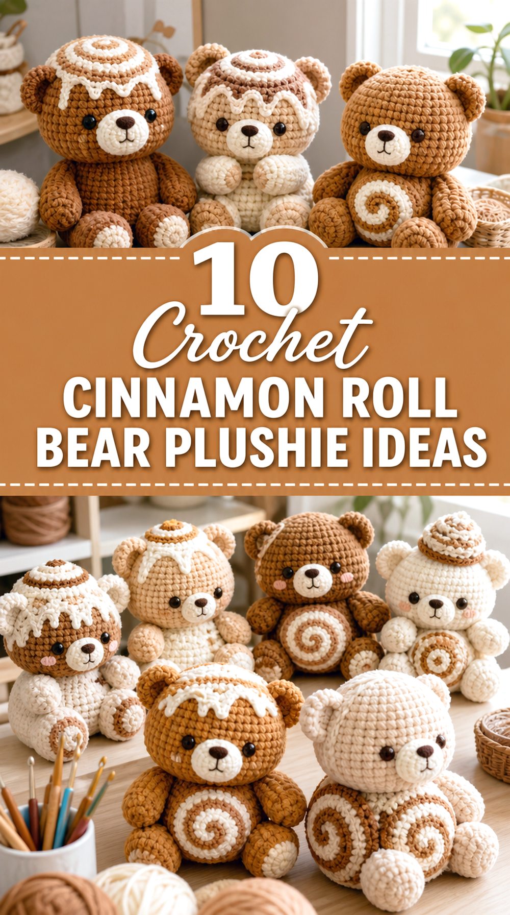 Crochet Cinnamon Roll Bear Plushie Ideas