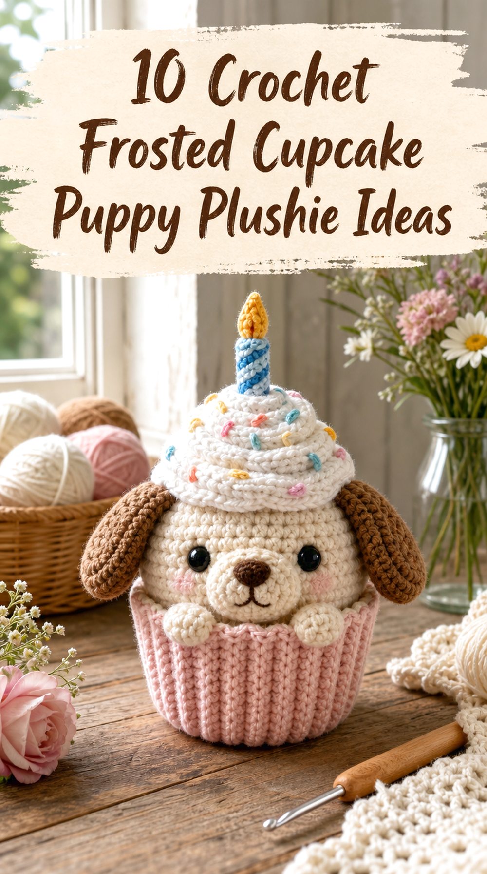 Crochet Frosted Cupcake Puppy Plushie Ideas
