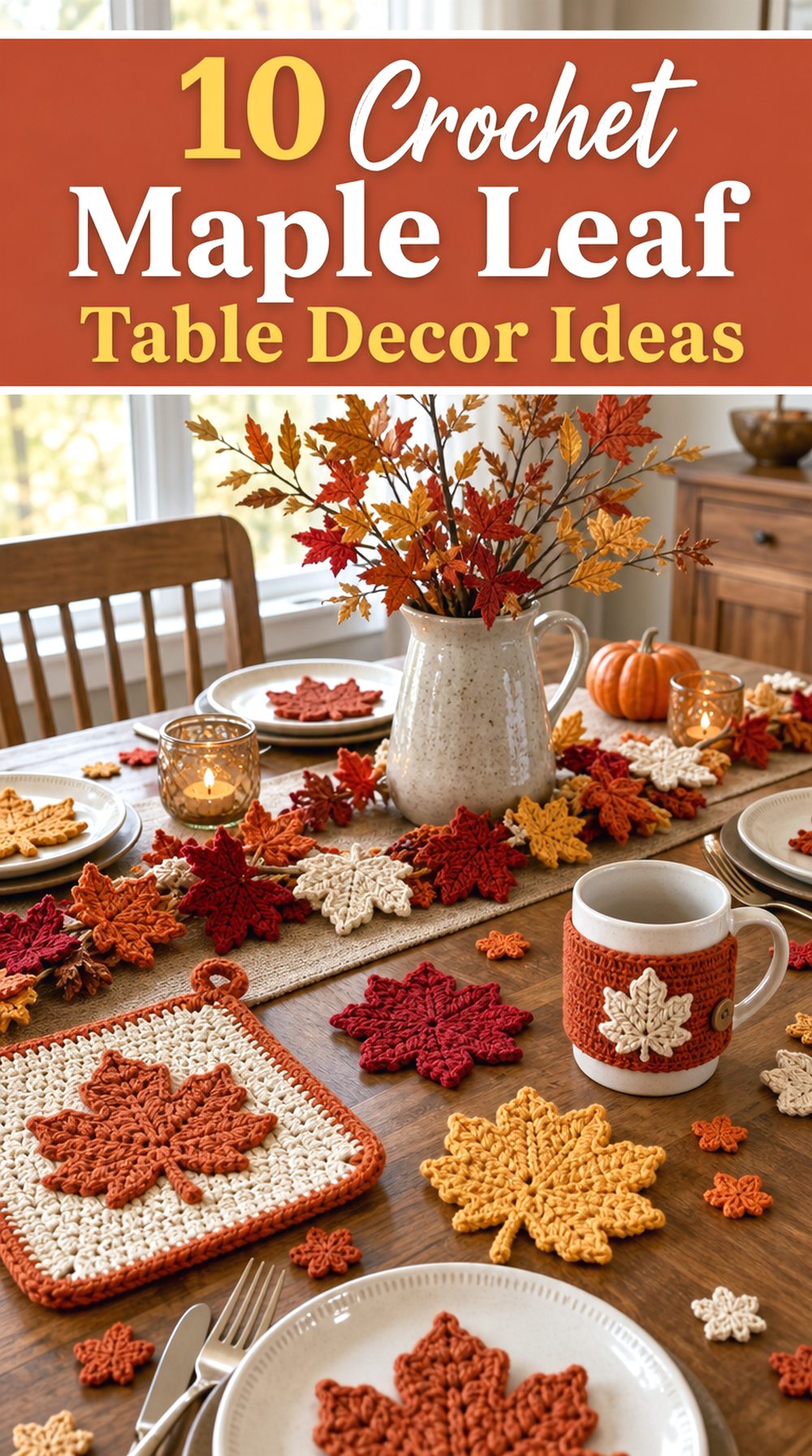 Crochet Maple Leaf Table Decor Ideas