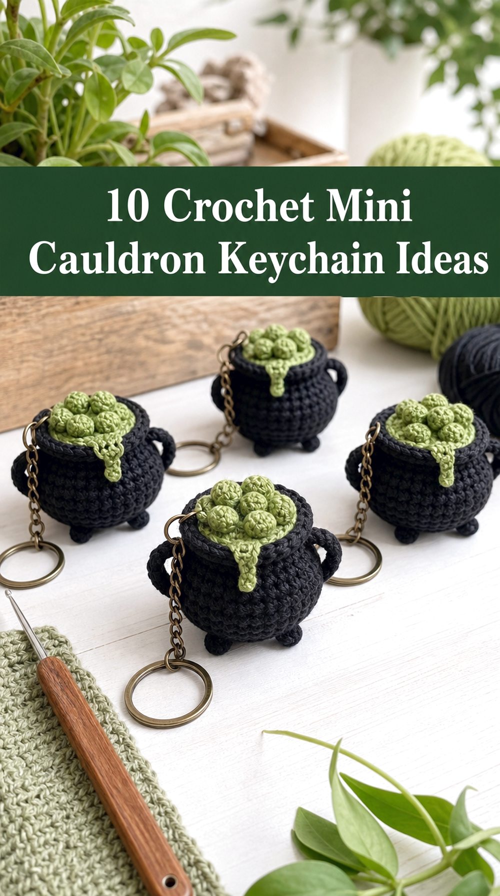 Crochet Mini Cauldron Keychain Ideas