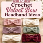 Crochet Velvet Bow Headband Ideas