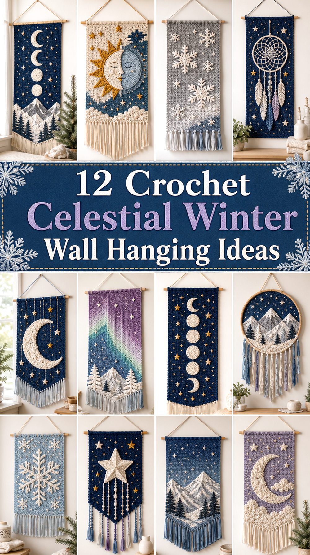 Crochet Celestial Winter Wall Hanging Ideas