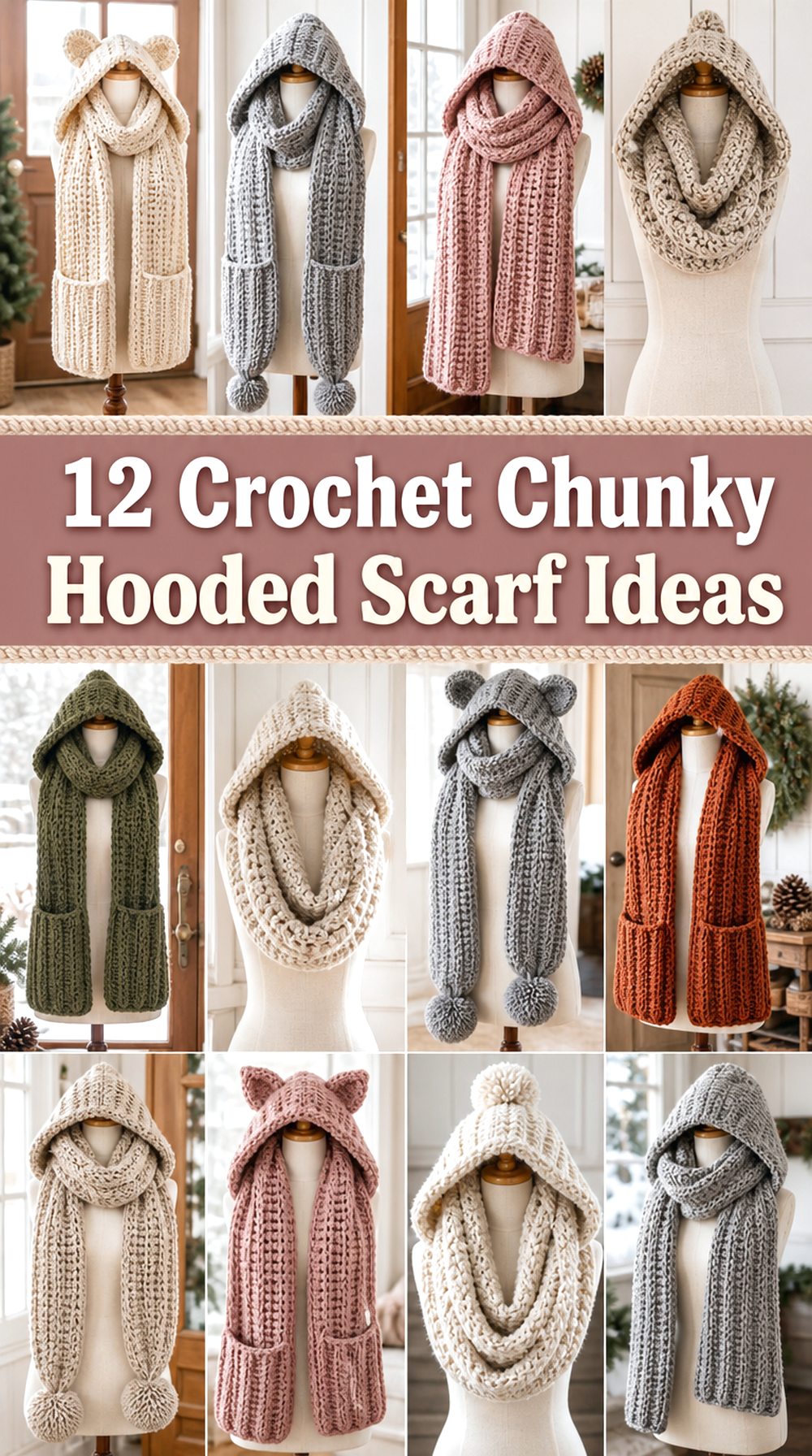 Crochet Chunky Hooded Scarf Ideas