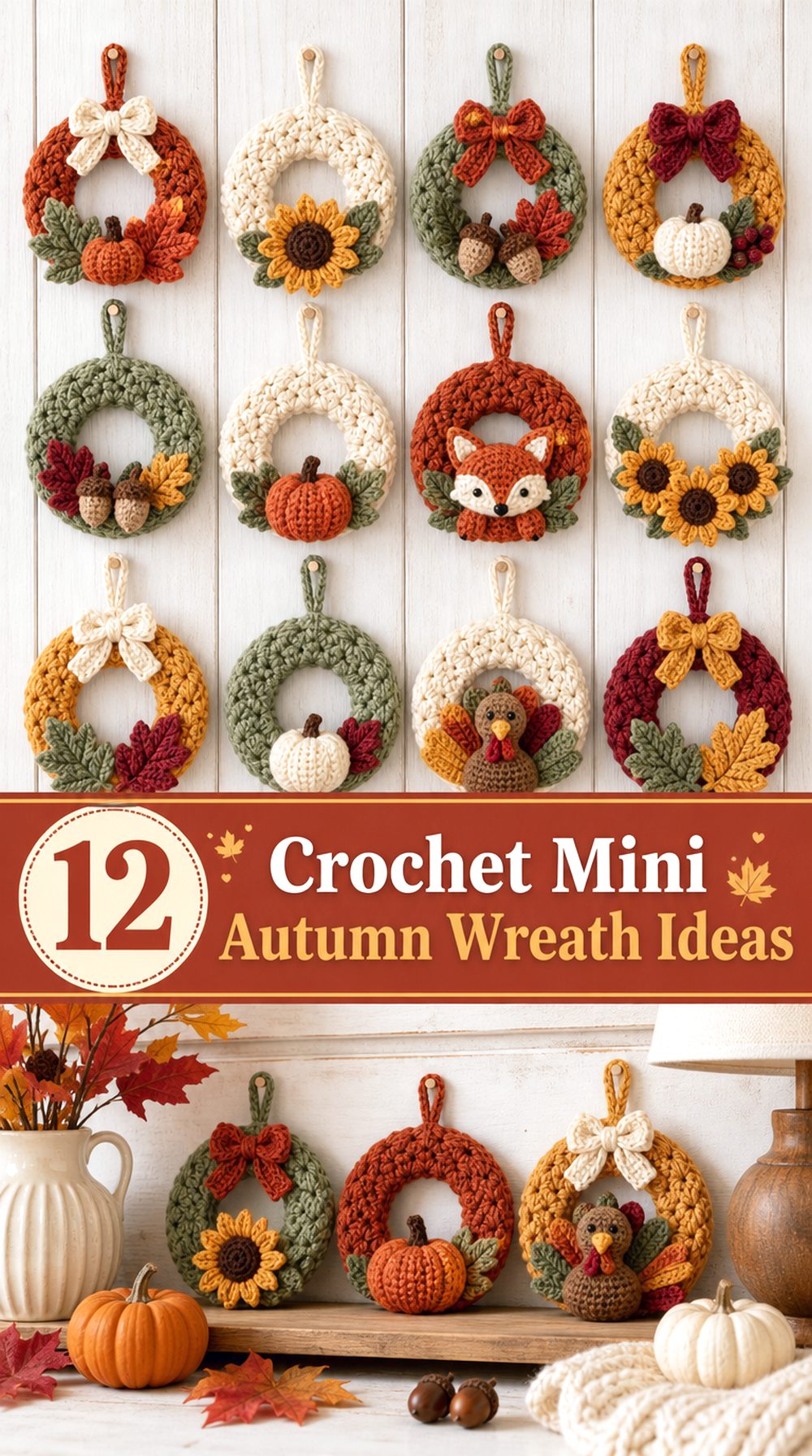 Crochet Mini Autumn Wreath Ideas