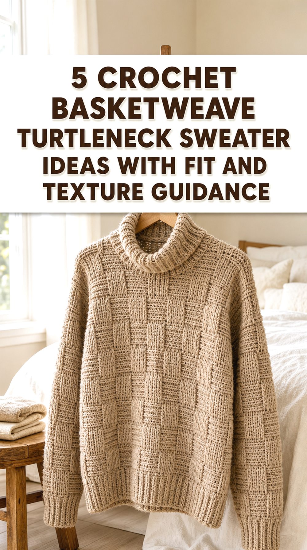 Crochet Basketweave Turtleneck Sweater Ideas with Fit and Texture Guidance