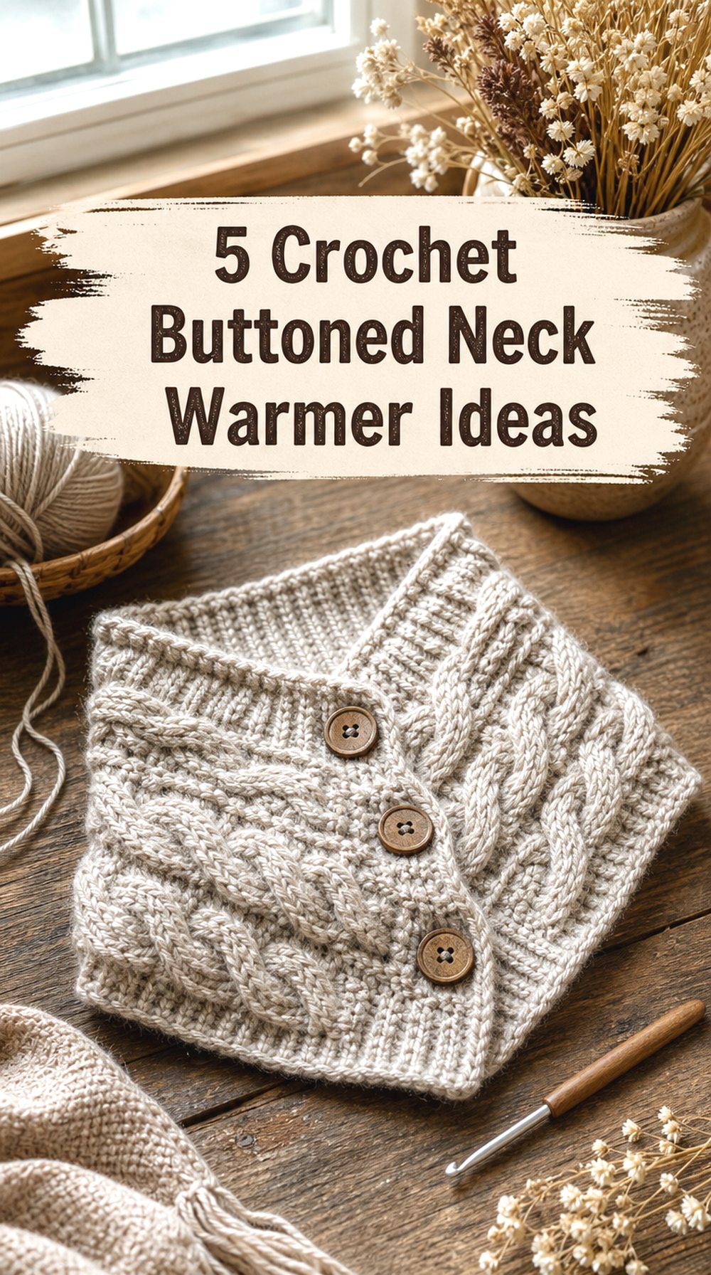 Crochet Buttoned Neck Warmer Ideas