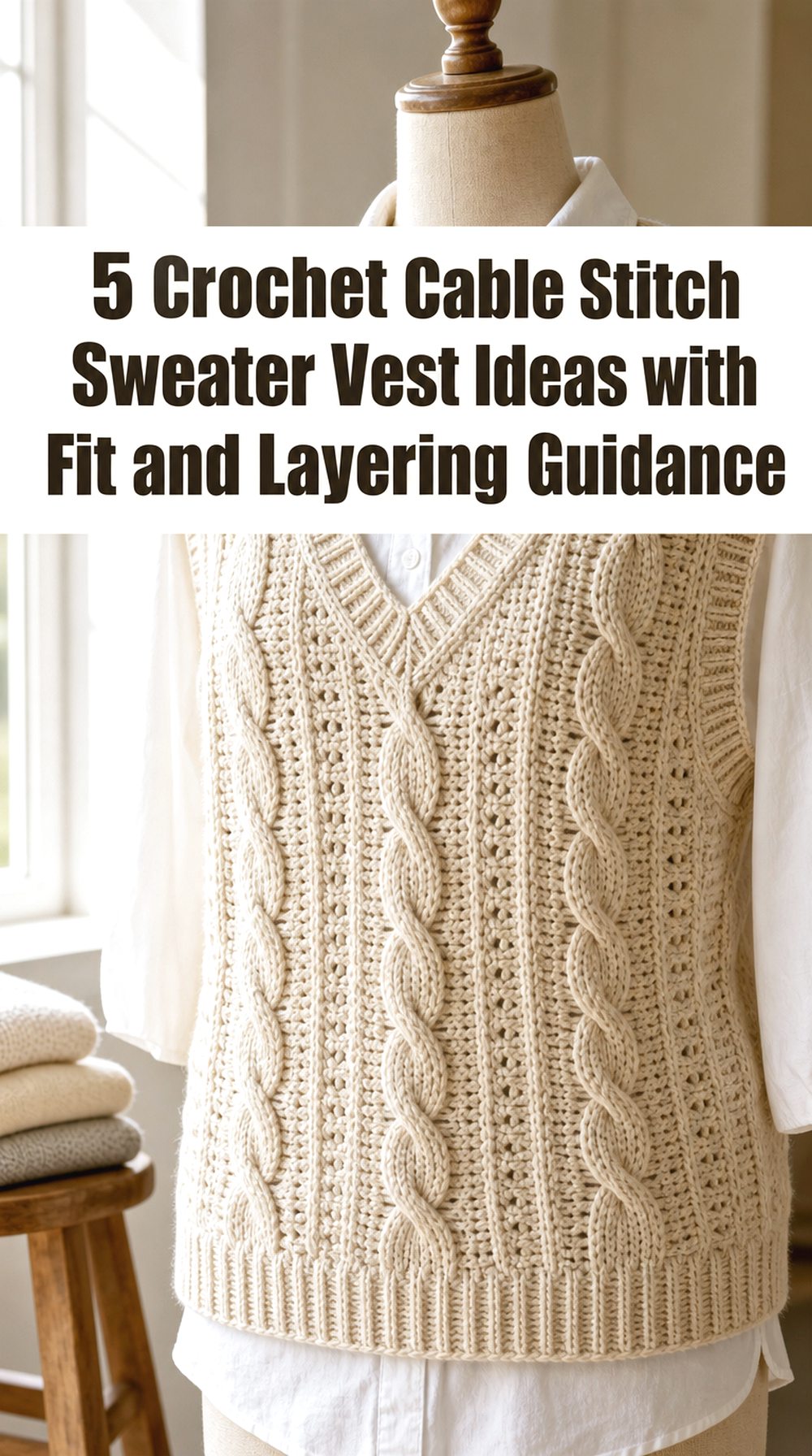 Crochet Cable Stitch Sweater Vest Ideas with Fit and Layering Guidance