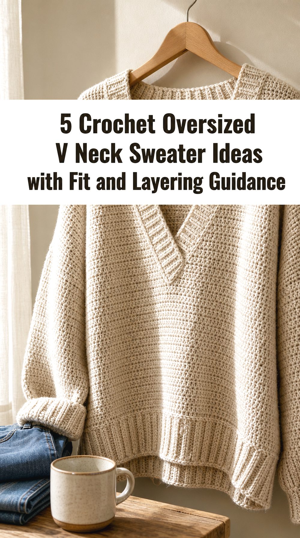 Crochet Oversized V Neck Sweater Ideas with Fit and Layering Guidance