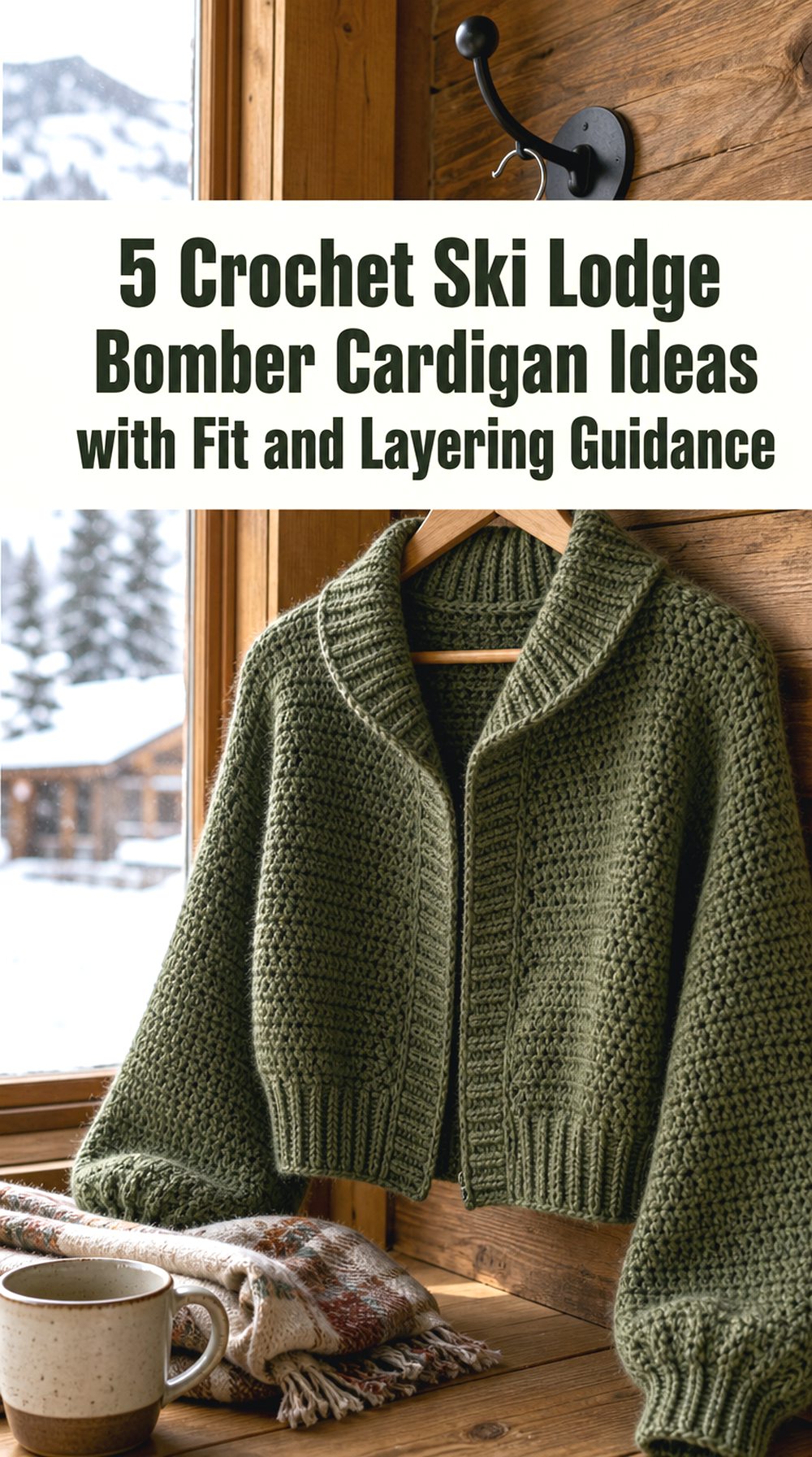 Crochet Ski Lodge Bomber Cardigan Ideas with Fit and Layering Guidance