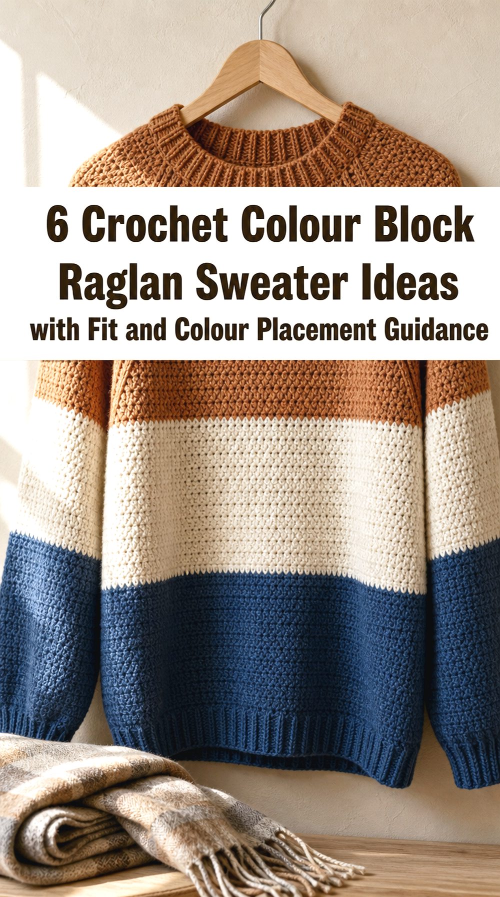 Crochet Colour Block Raglan Sweater Ideas with Fit and Colour Placement Guidance