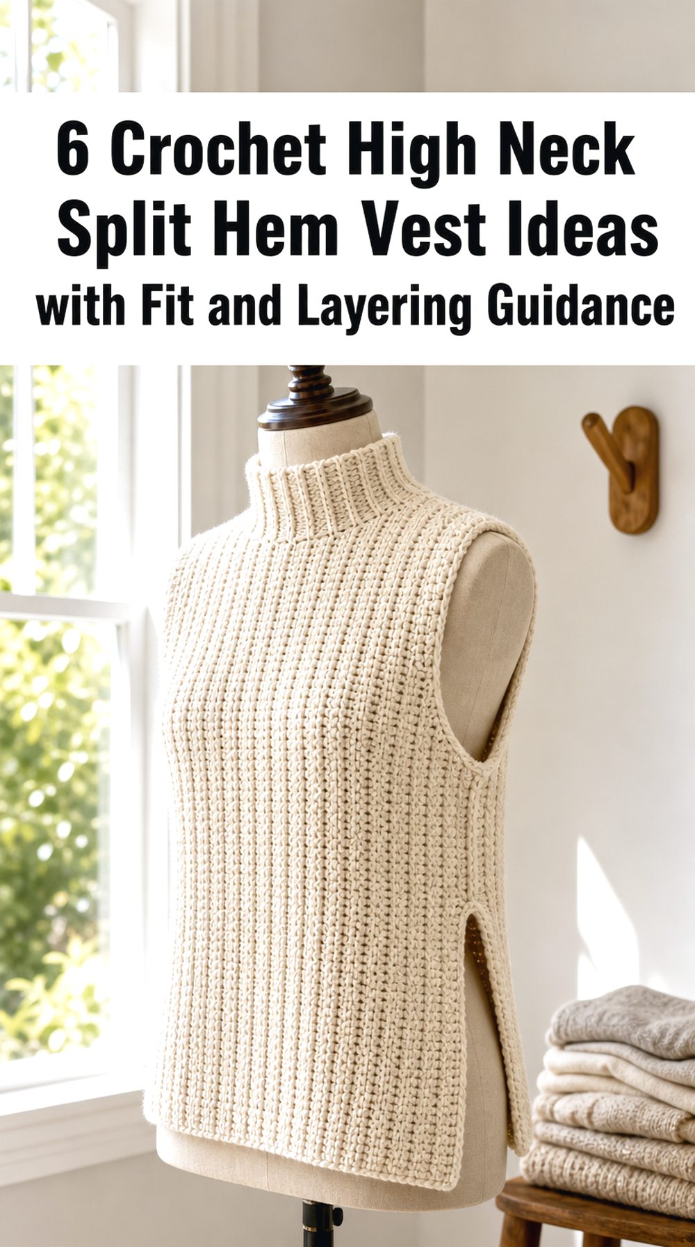 Crochet High Neck Split Hem Vest Ideas with Fit and Layering Guidance