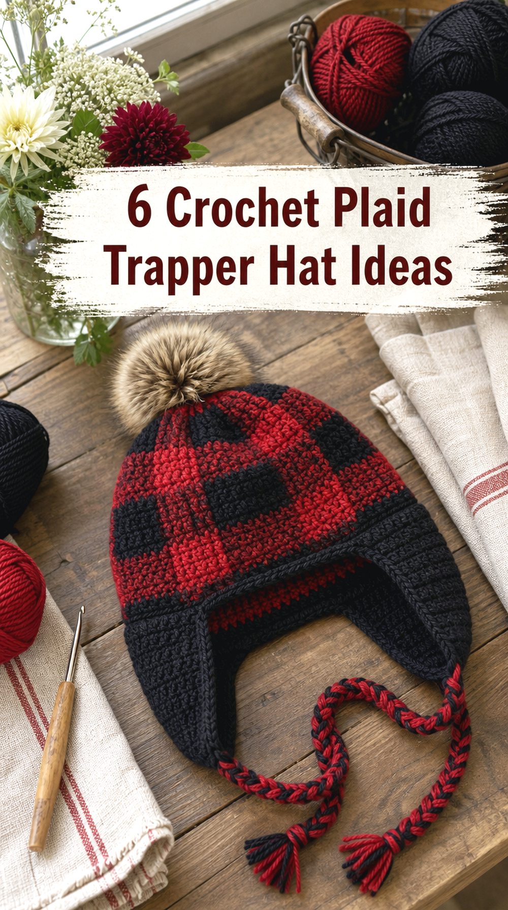 Crochet Plaid Trapper Hat Ideas