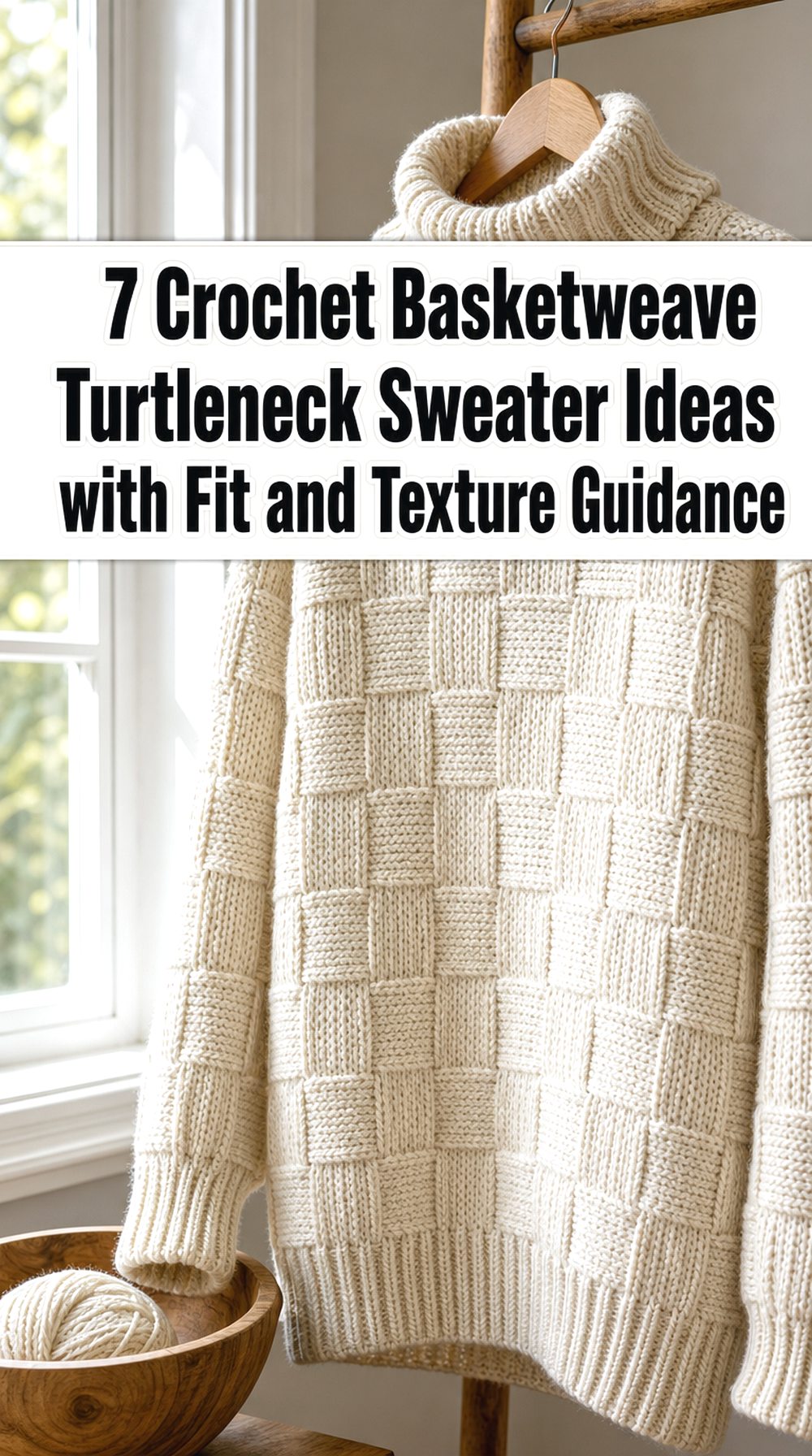 Crochet Basketweave Turtleneck Sweater Ideas with Fit and Texture Guidance