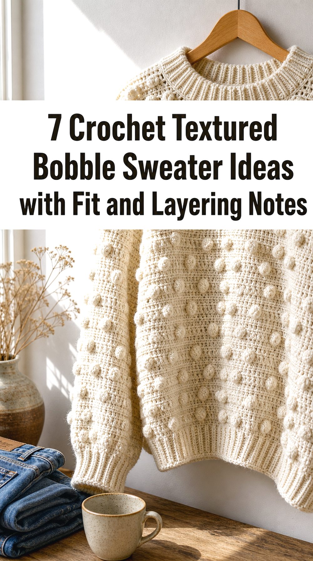 Crochet Textured Bobble Sweater Ideas with Fit and Layering Notes
