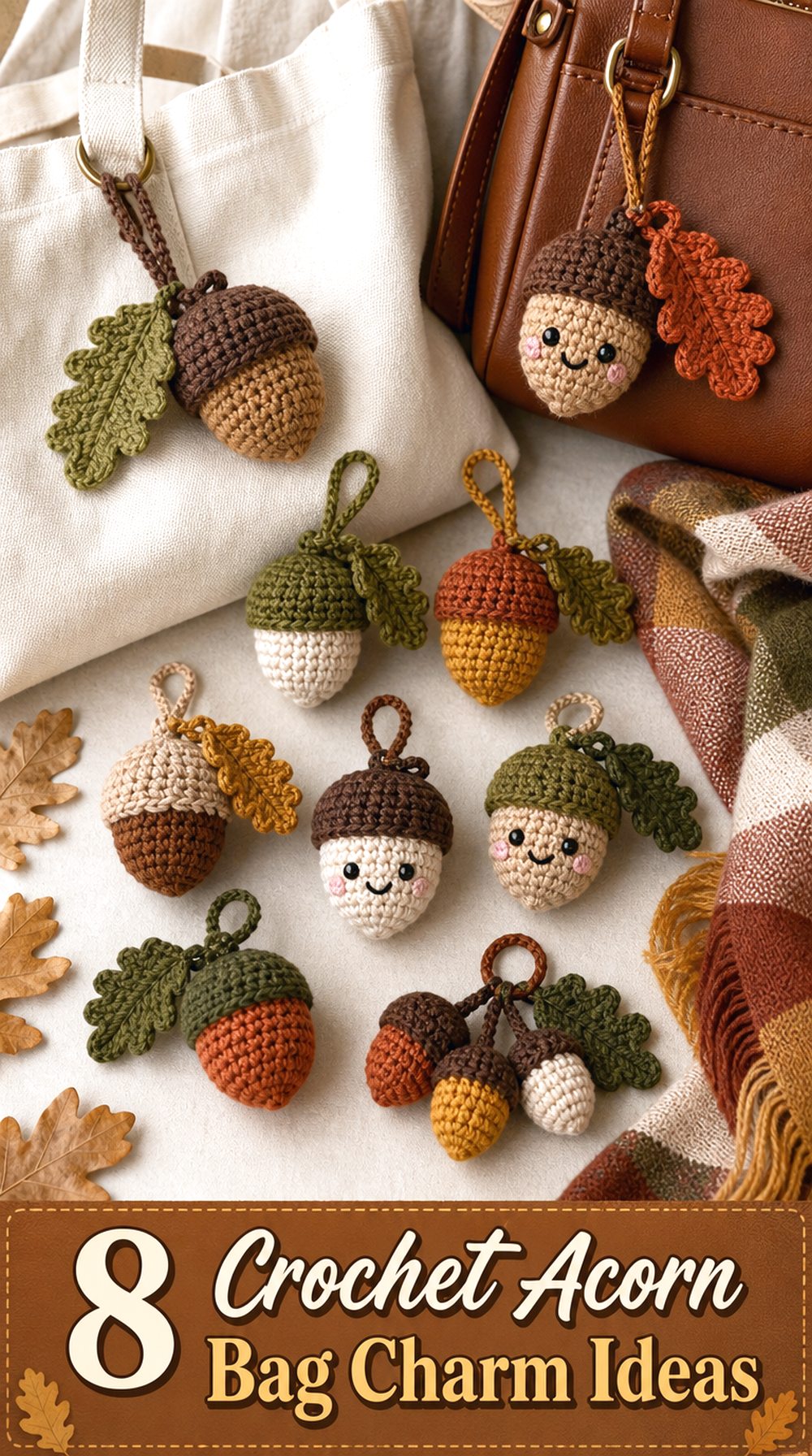 Crochet Acorn Bag Charm Ideas