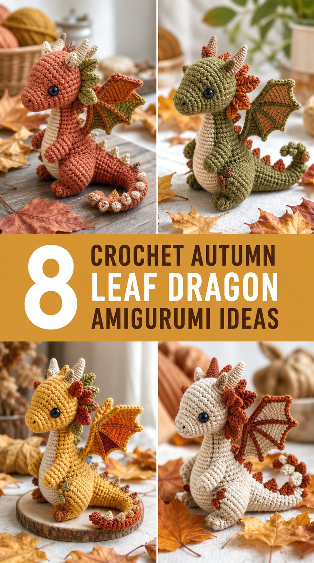Crochet Autumn Leaf Dragon Amigurumi Ideas
