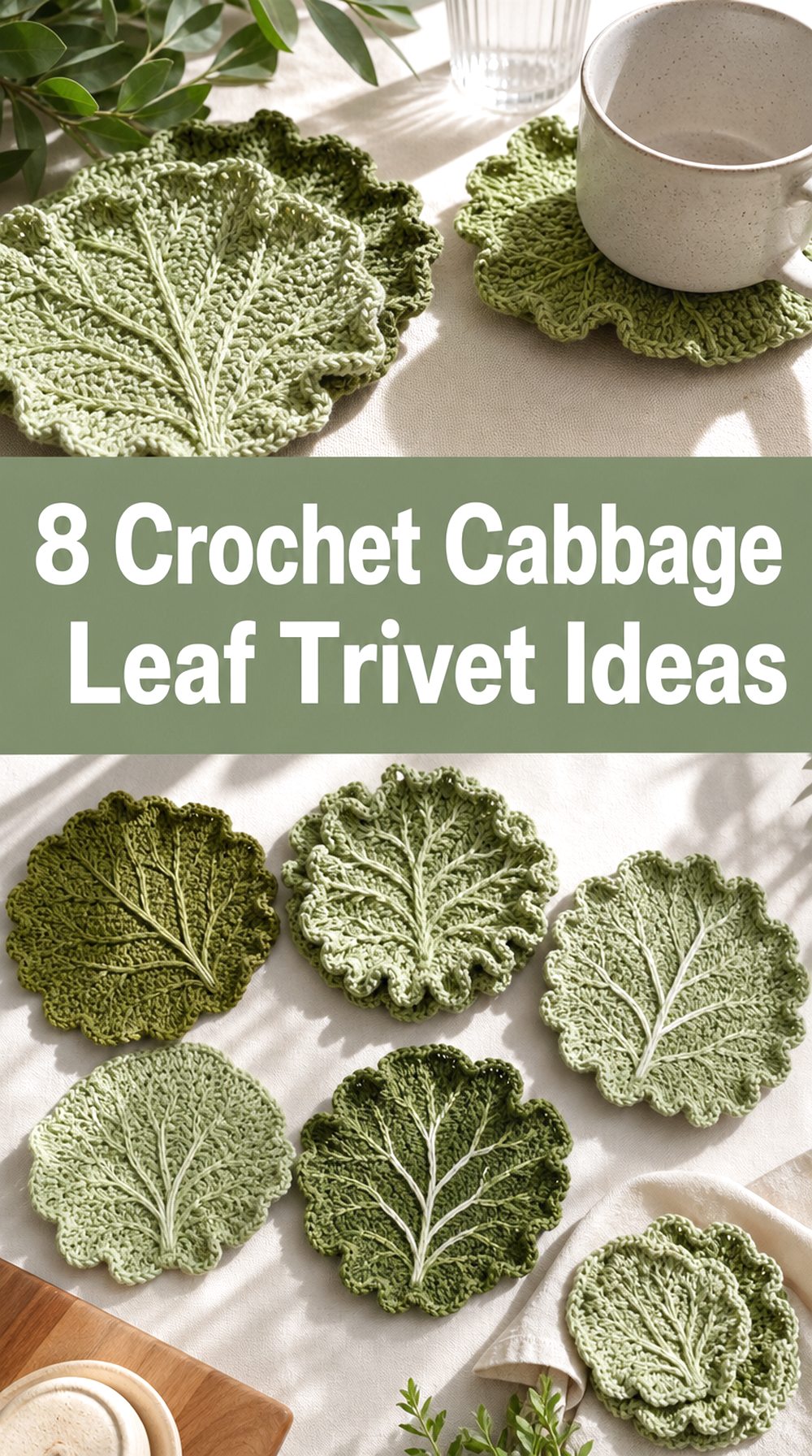 Crochet Cabbage Leaf Trivet Ideas