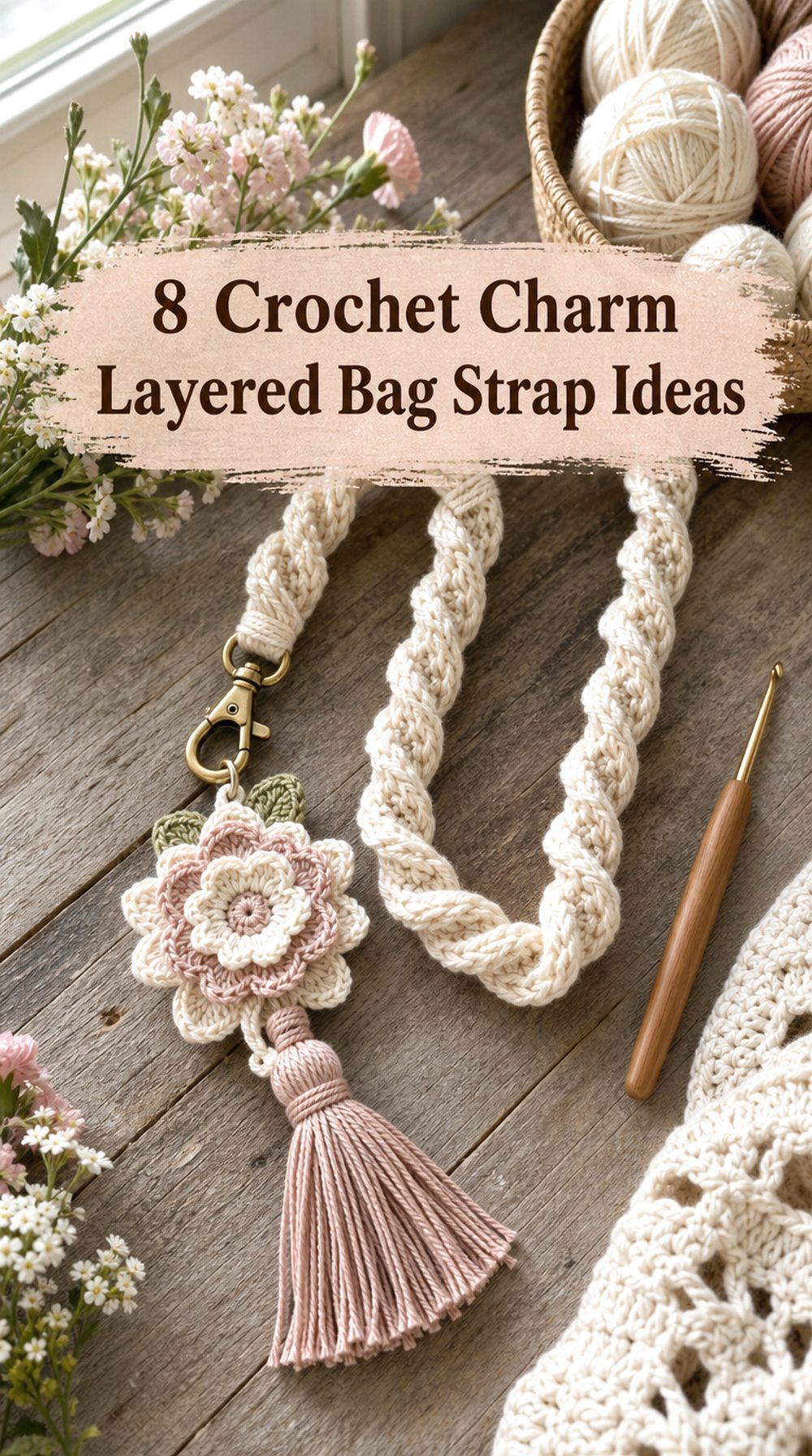 Crochet Charm Layered Bag Strap Ideas