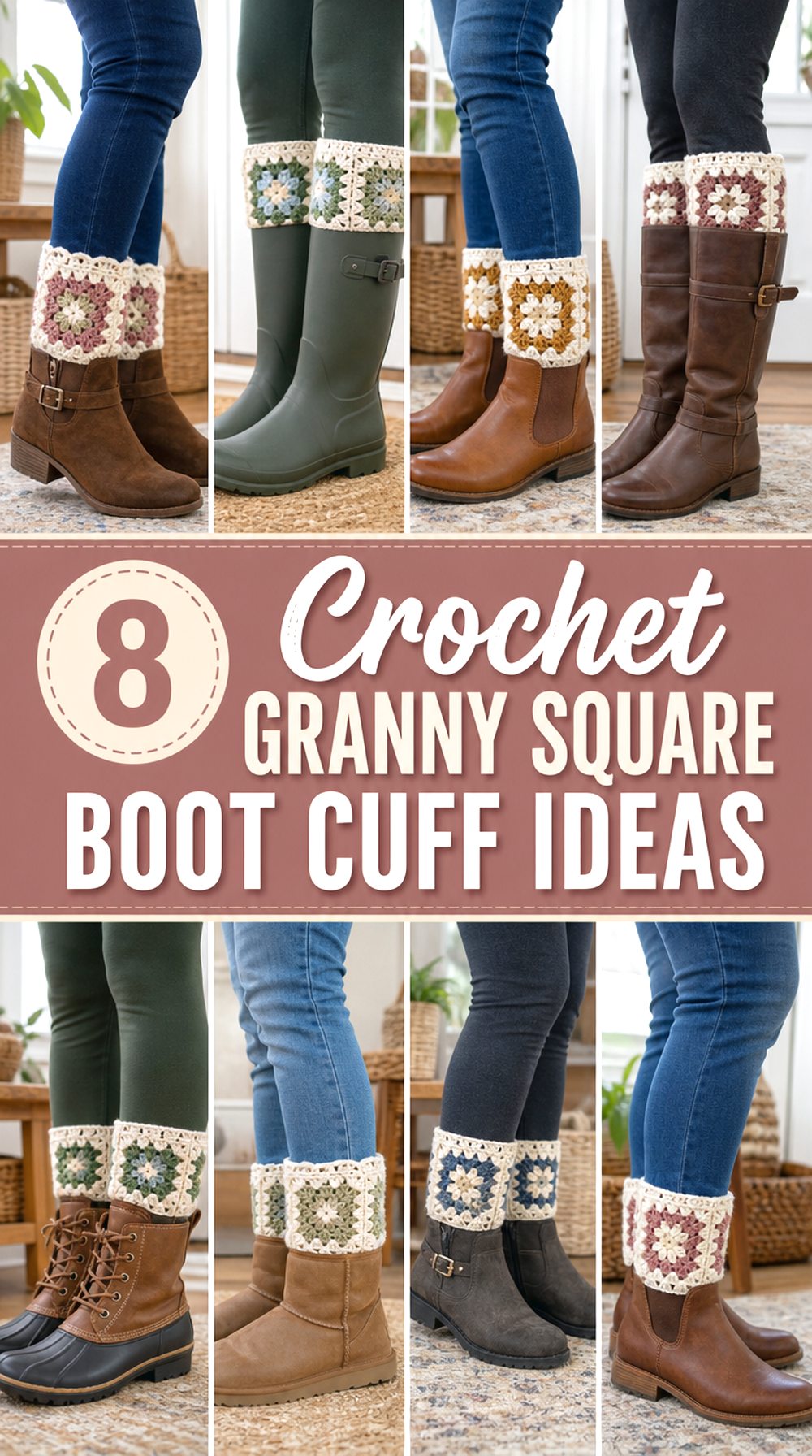 Crochet Granny Square Boot Cuff Ideas