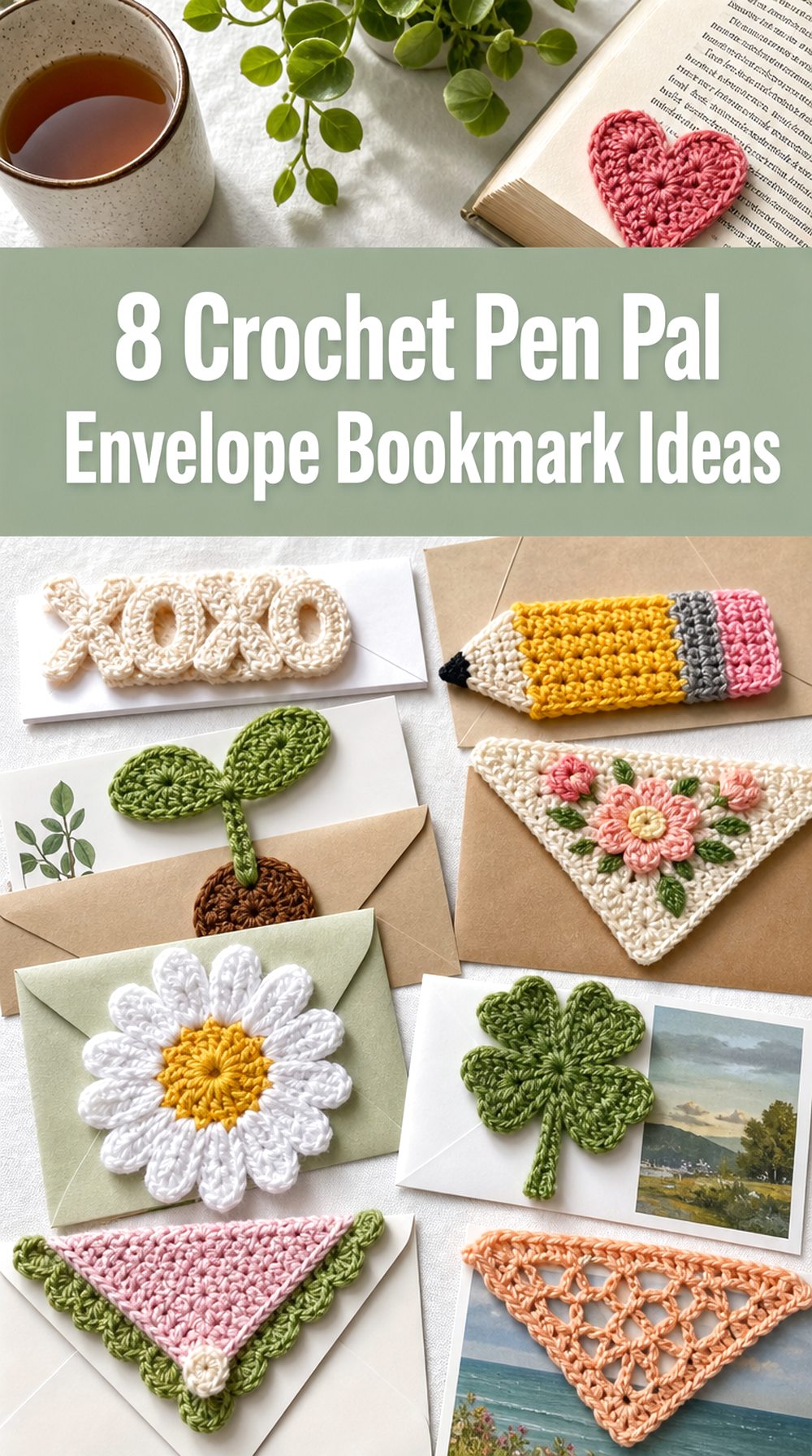 Crochet Pen Pal Envelope Bookmark Ideas