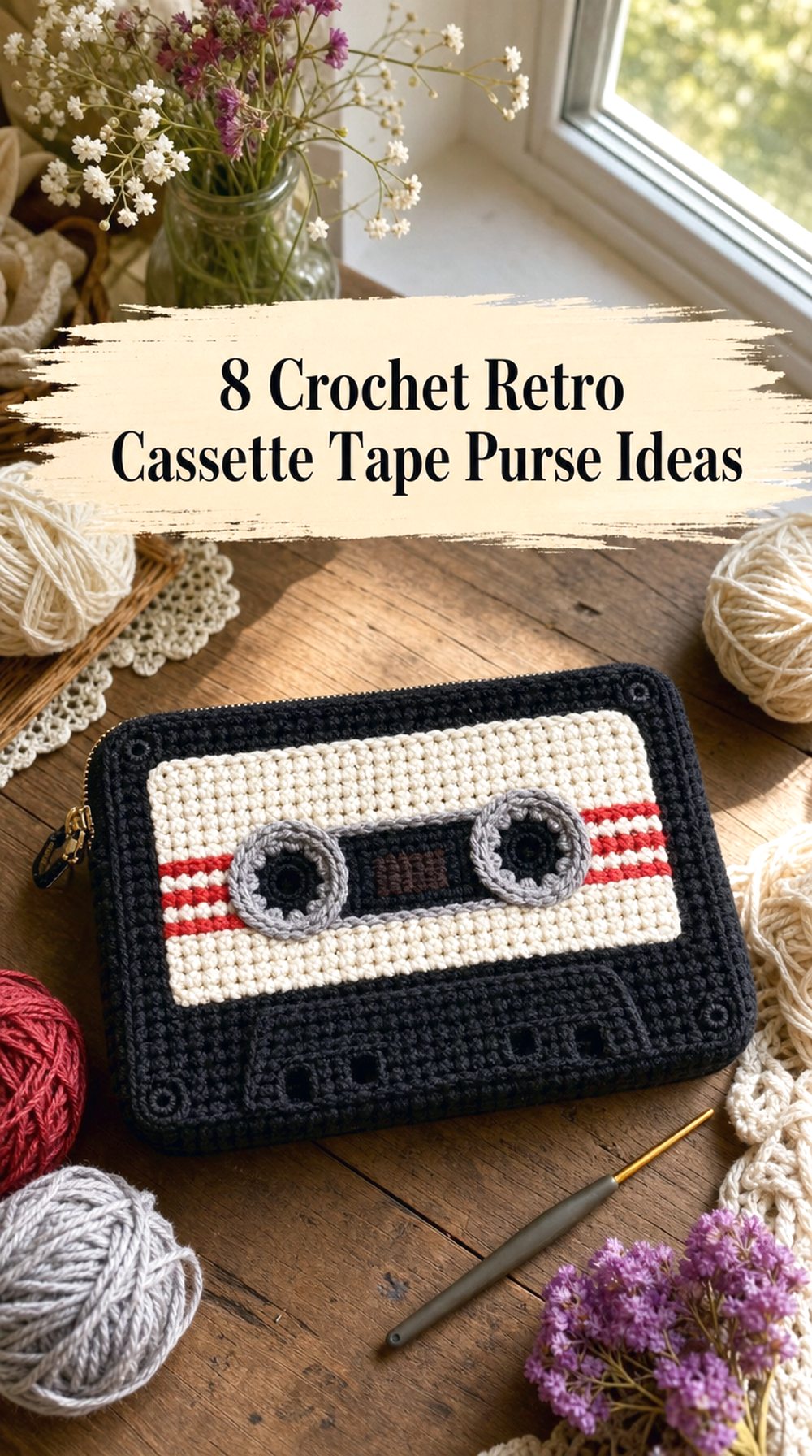 Crochet Retro Cassette Tape Purse Ideas
