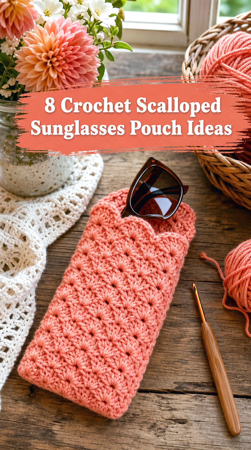 Crochet Scalloped Sunglasses Pouch Ideas