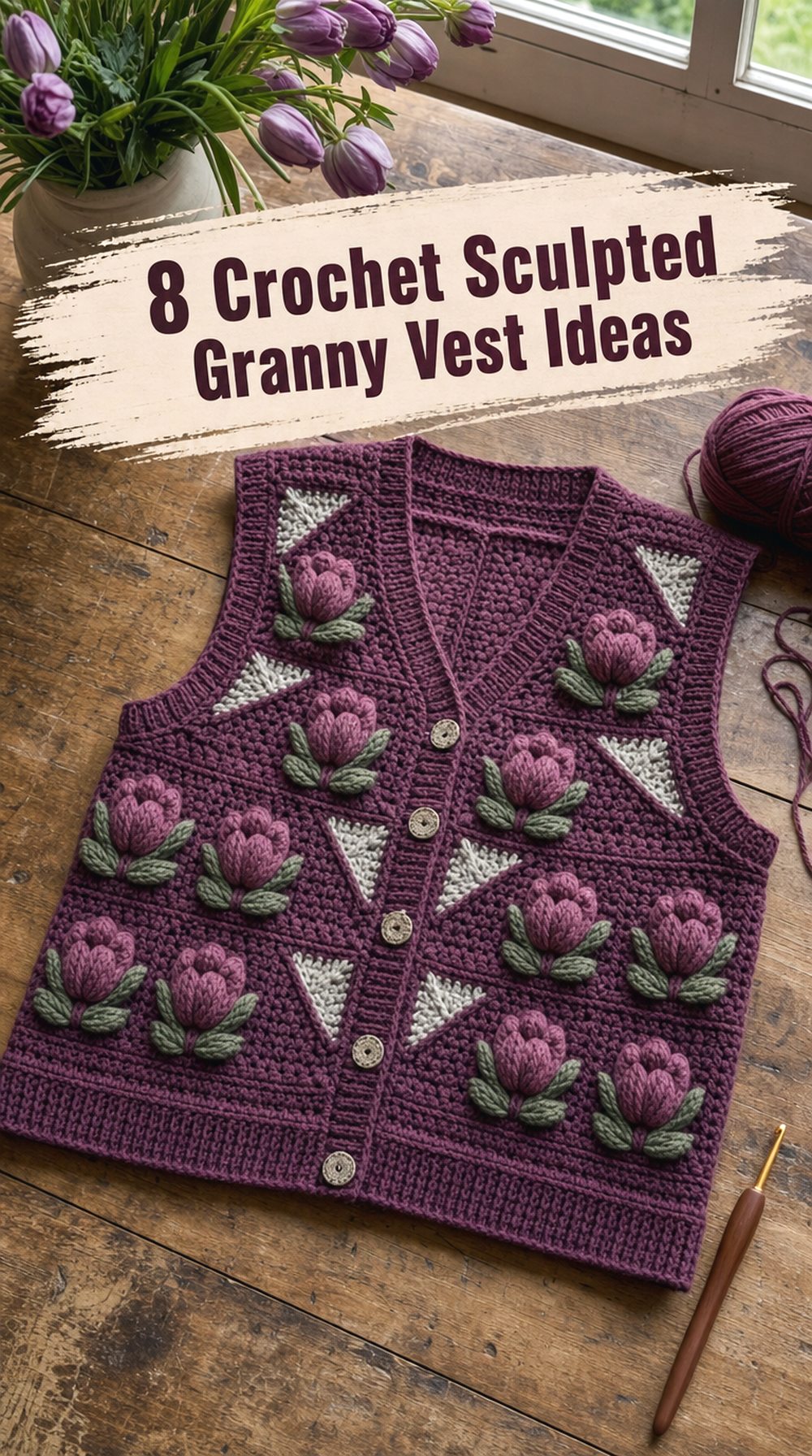 Crochet Sculpted Granny Vest Ideas