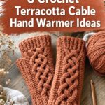 Crochet Terracotta Cable Hand Warmer Ideas