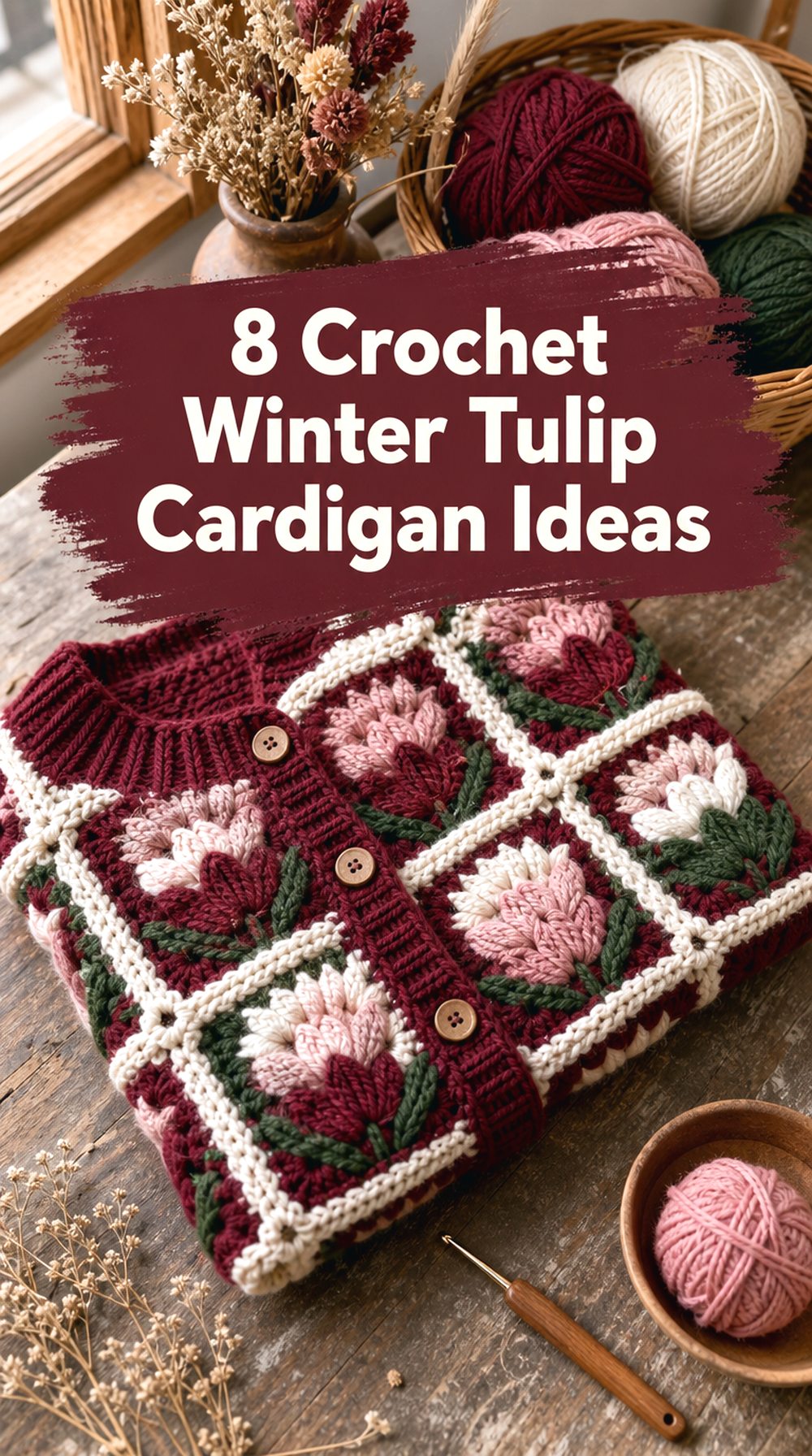 Crochet Winter Tulip Cardigan Ideas