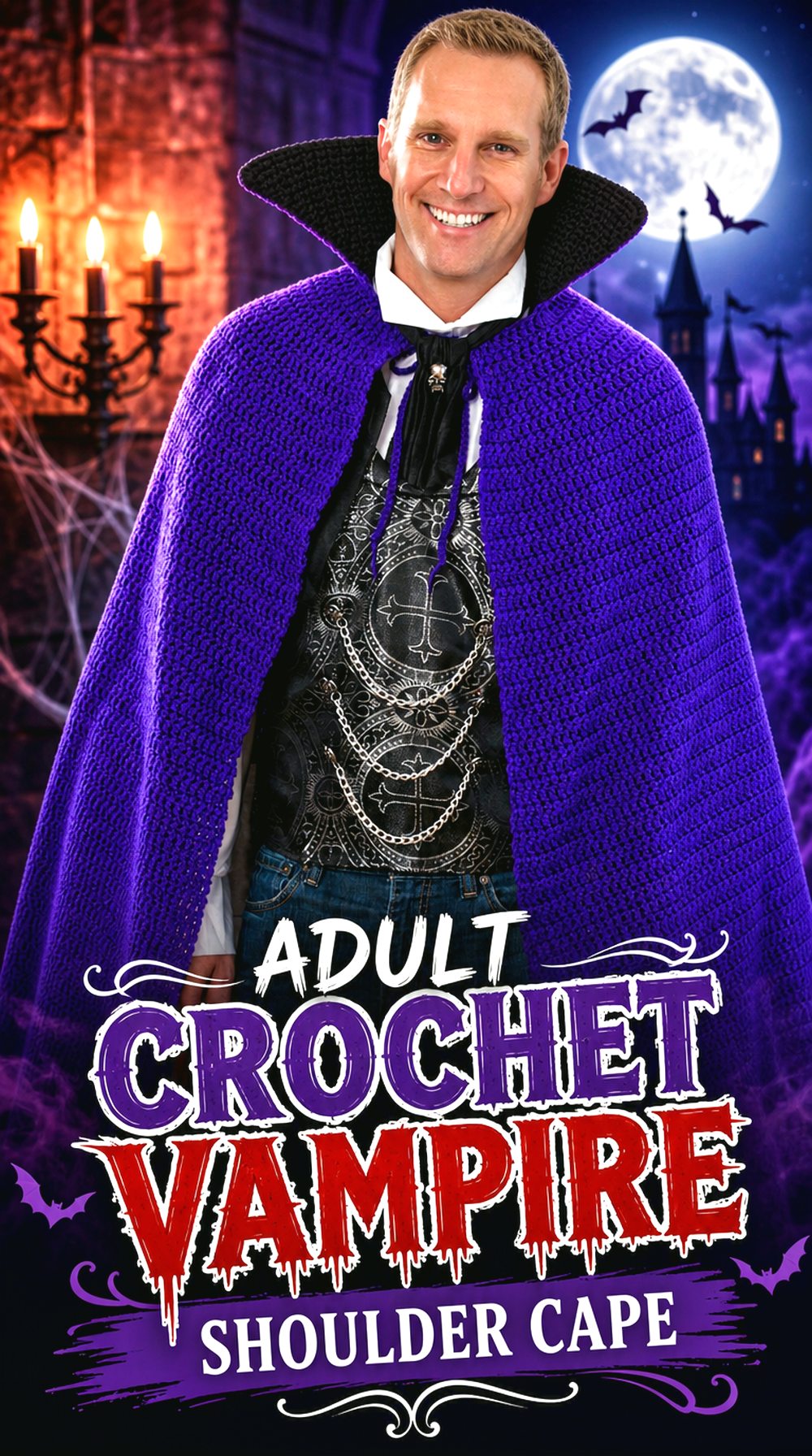 Adult Crochet Vampire Shoulder Cape