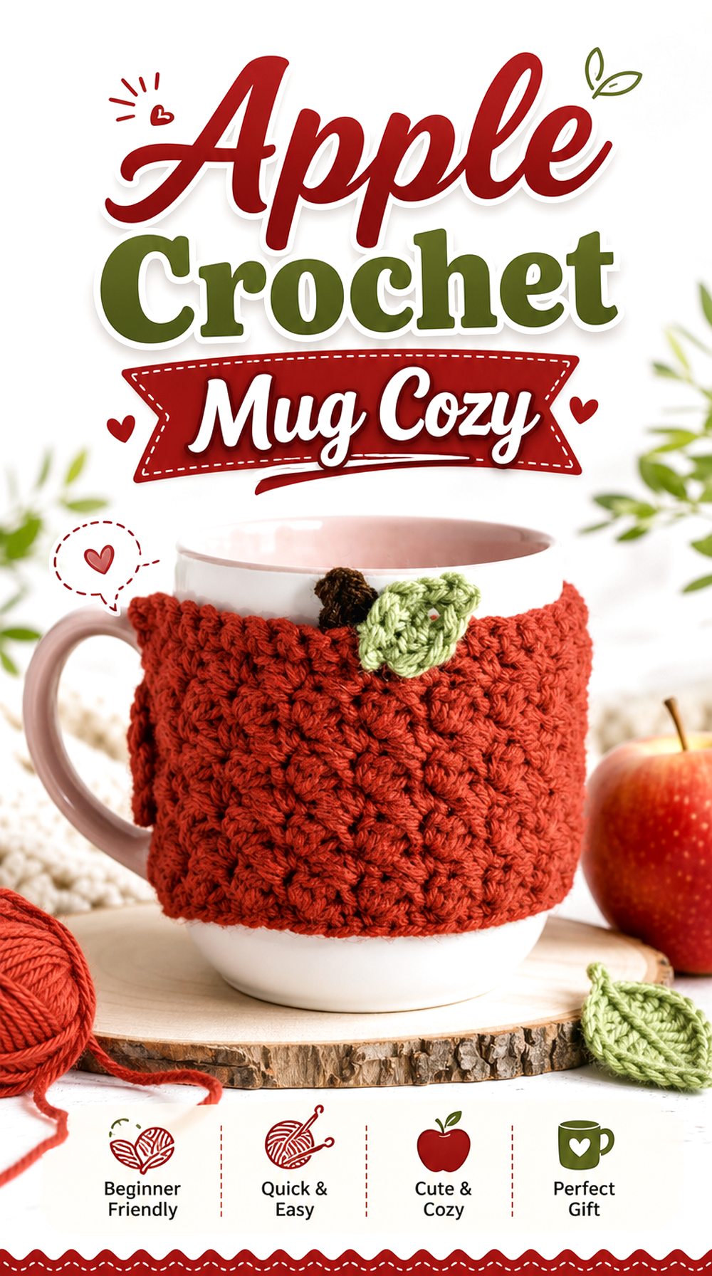 Apple Crochet Mug Cozy