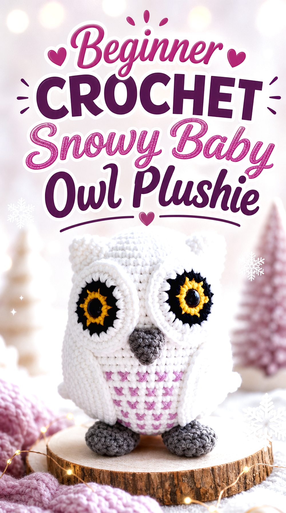 Beginner Crochet Snowy Baby Owl Plushie