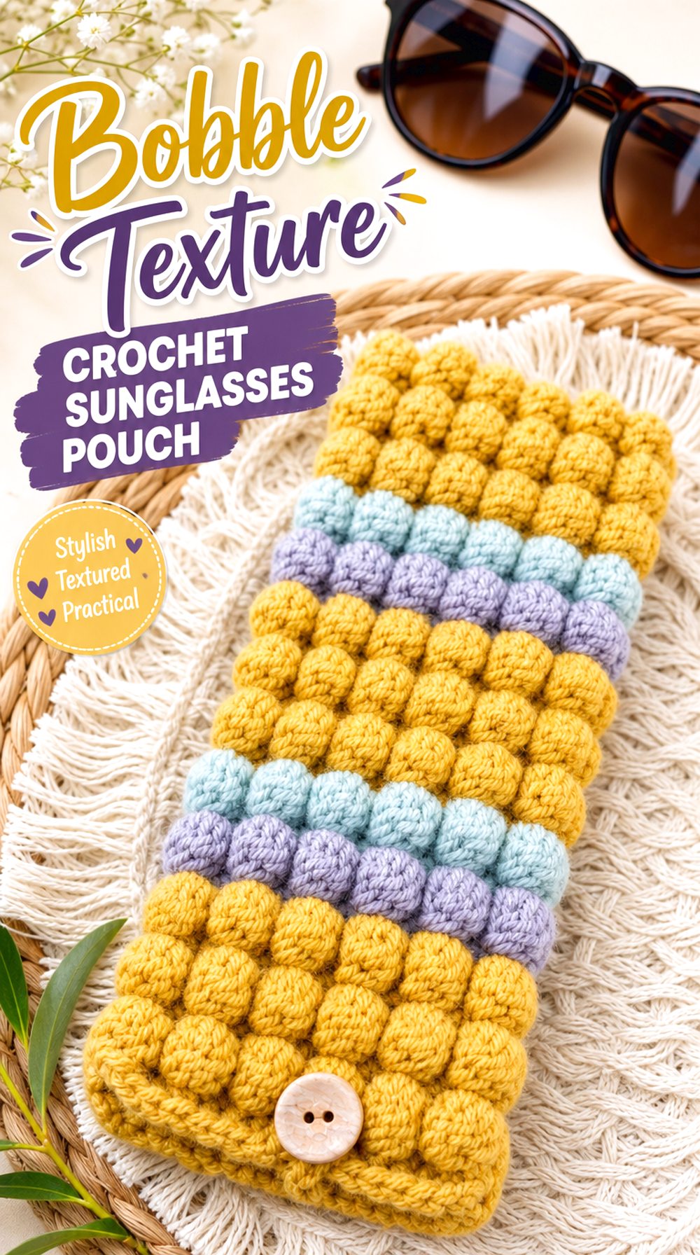 Bobble Texture Crochet Sunglasses Pouch