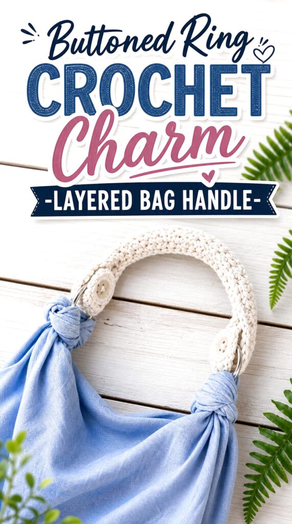Buttoned Ring Crochet Charm Layered Bag Handle
