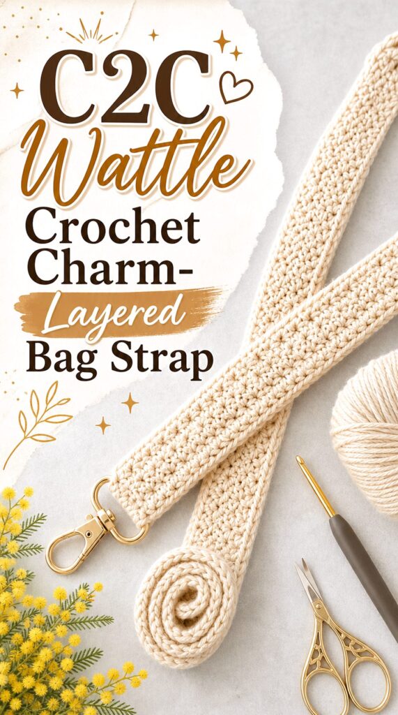 CC Wattle Crochet Charm Layered Bag Strap