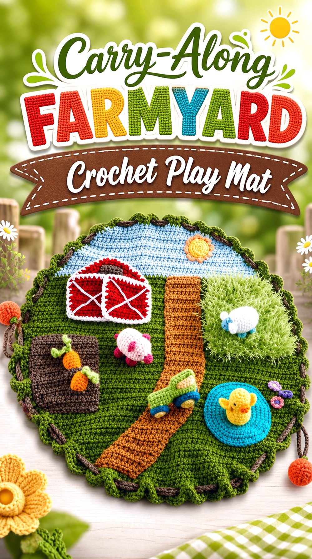 Carry Along Farmyard Crochet Play Mat