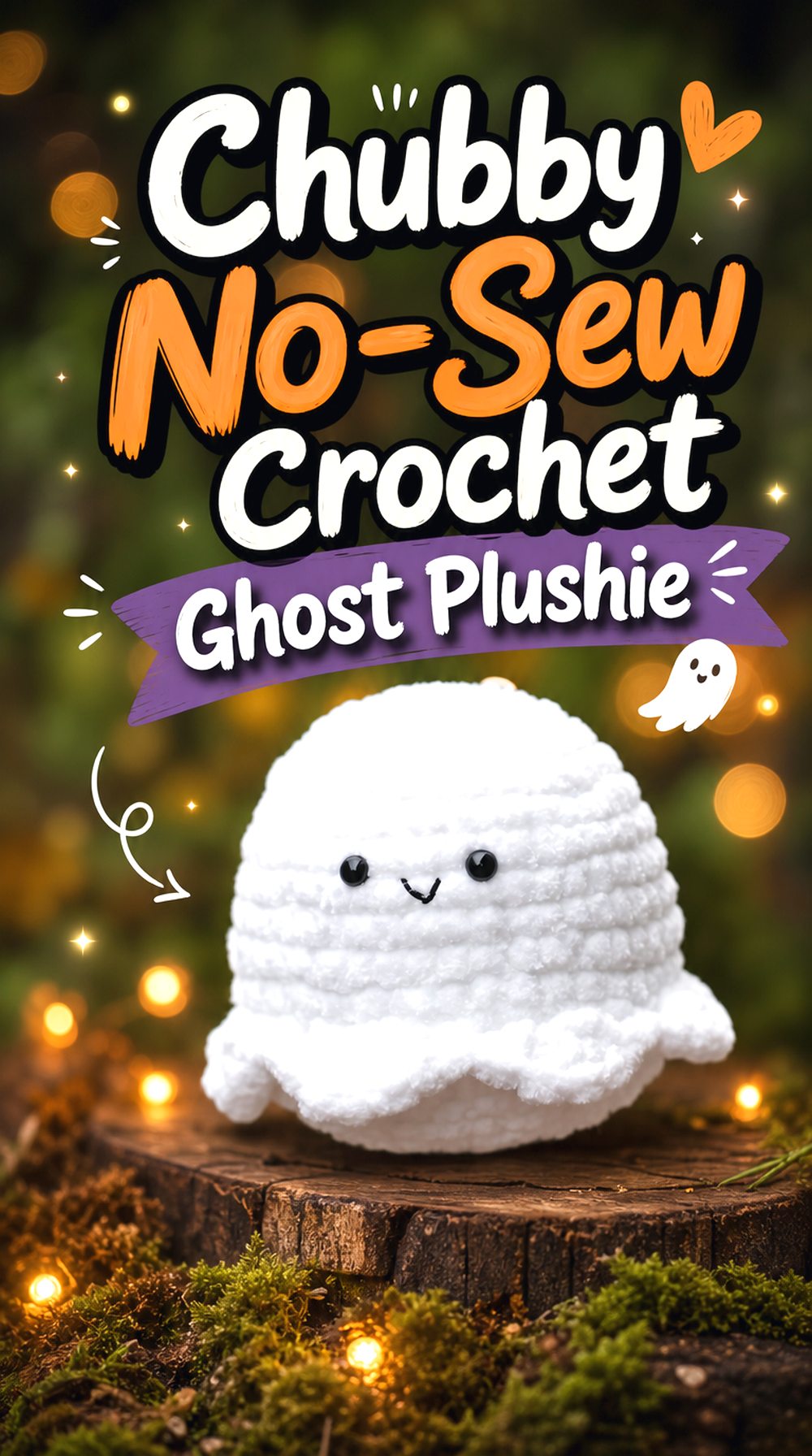 Chubby No Sew Crochet Ghost Plushie
