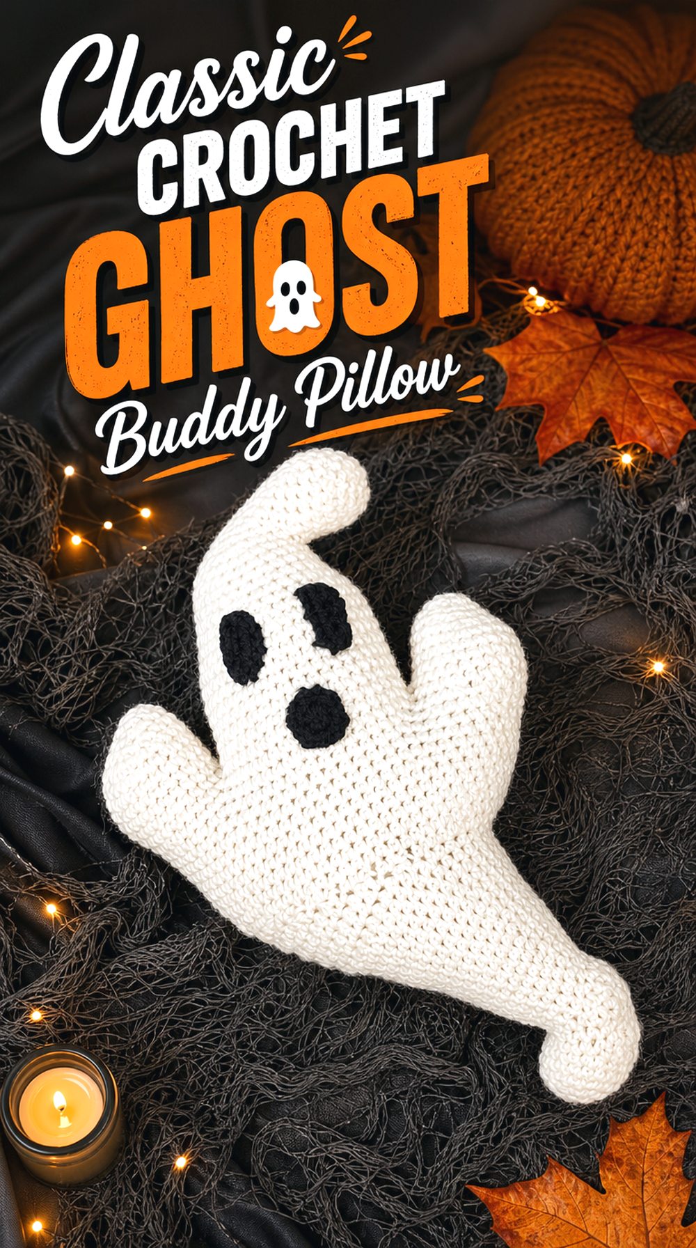 Classic Crochet Ghost Buddy Pillow