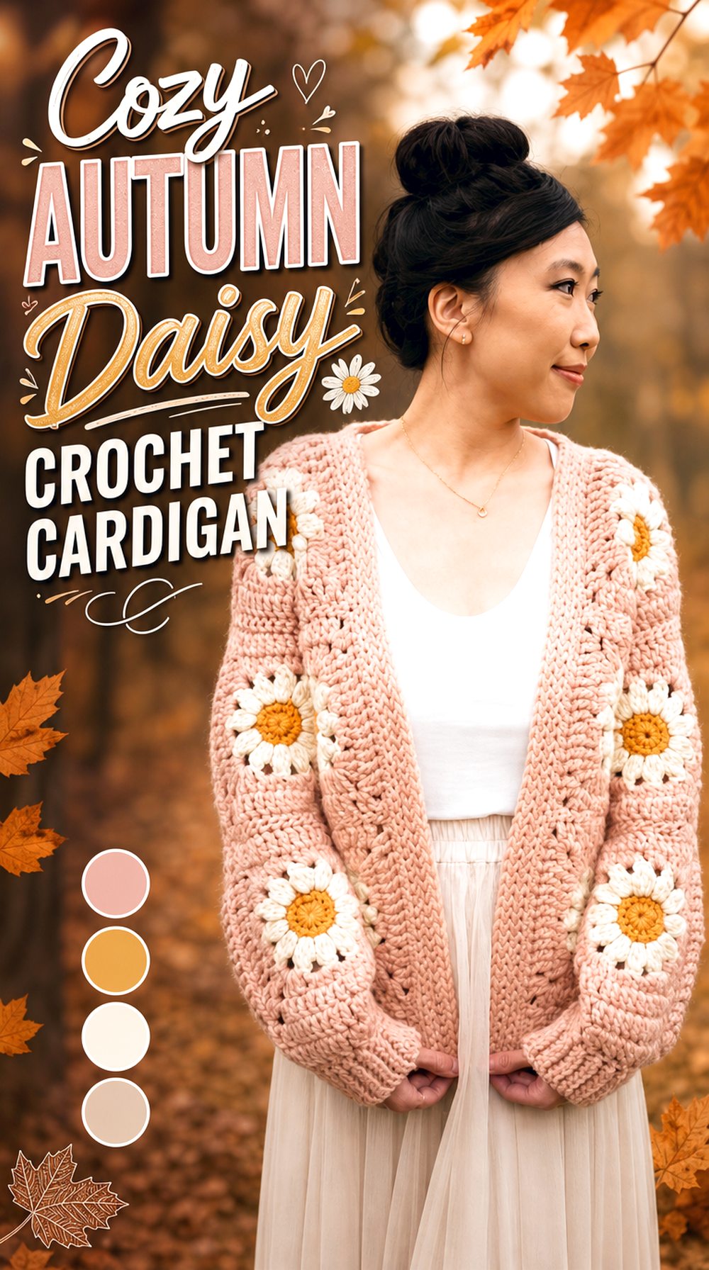 Cozy Autumn Daisy Crochet Cardigan