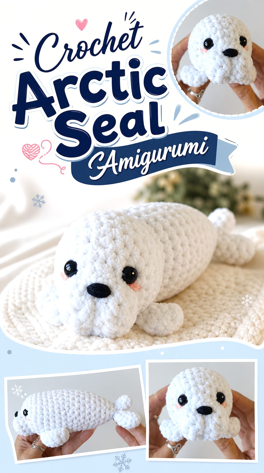 Crochet Arctic Seal Amigurumi