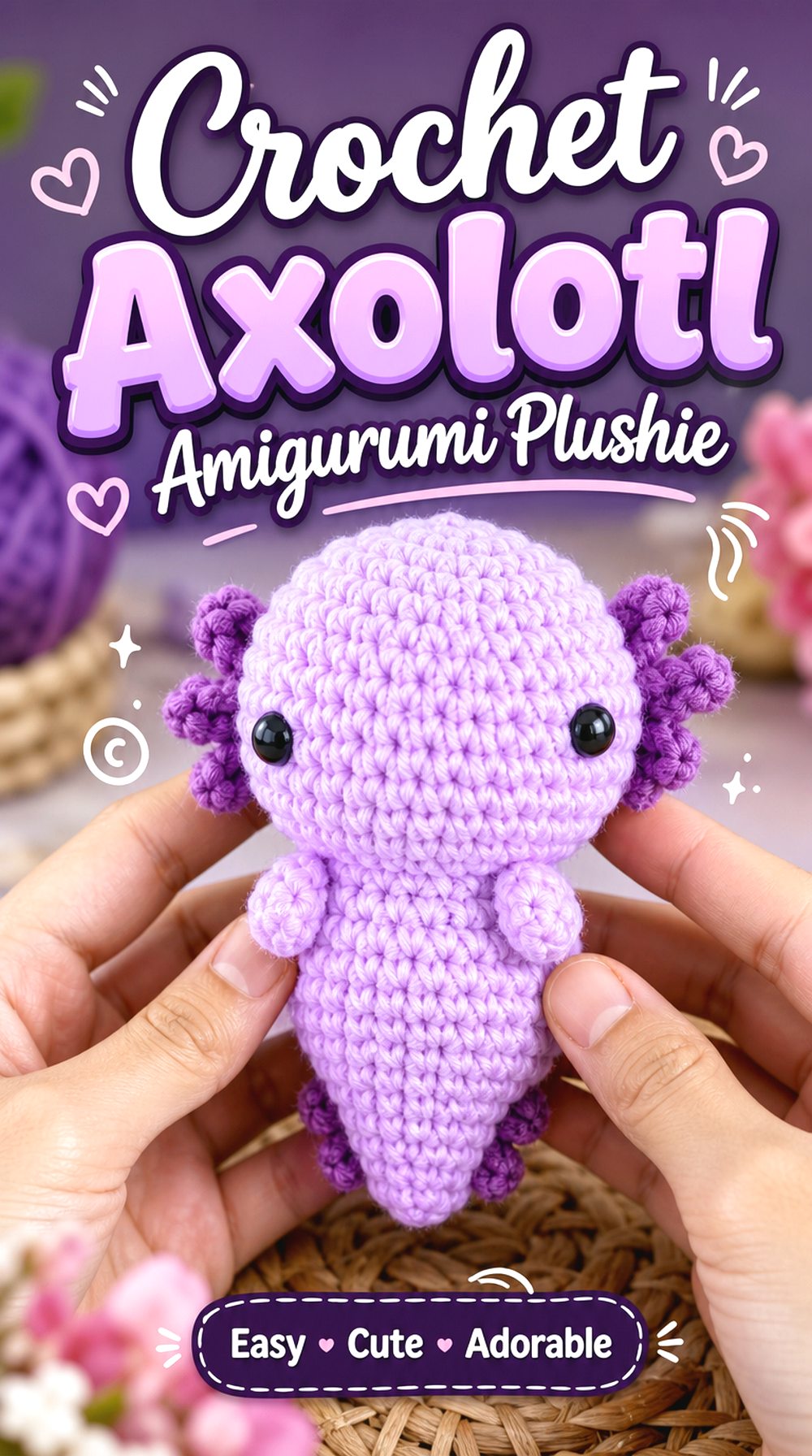 Crochet Axolotl Amigurumi Plushie
