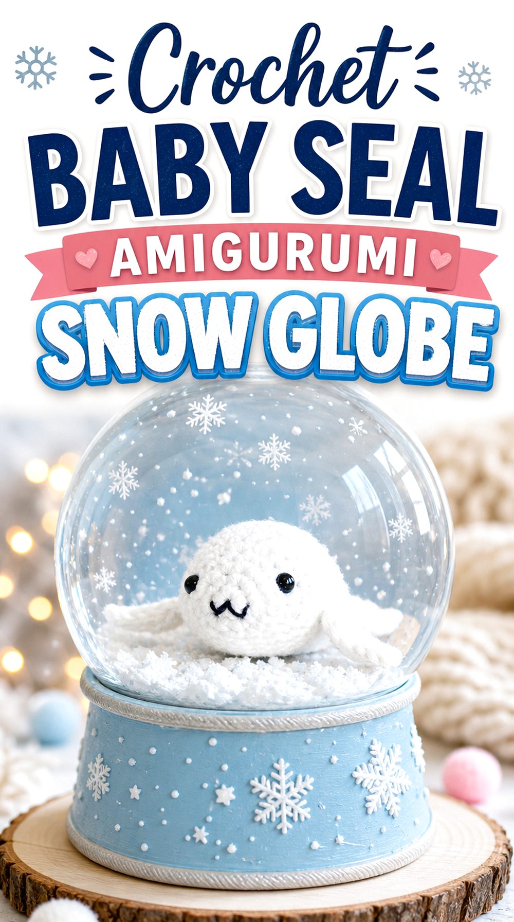 Crochet Baby Seal Amigurumi Snow Globe