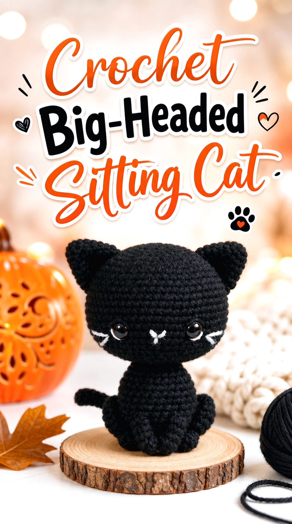 Crochet Big Headed Sitting Cat