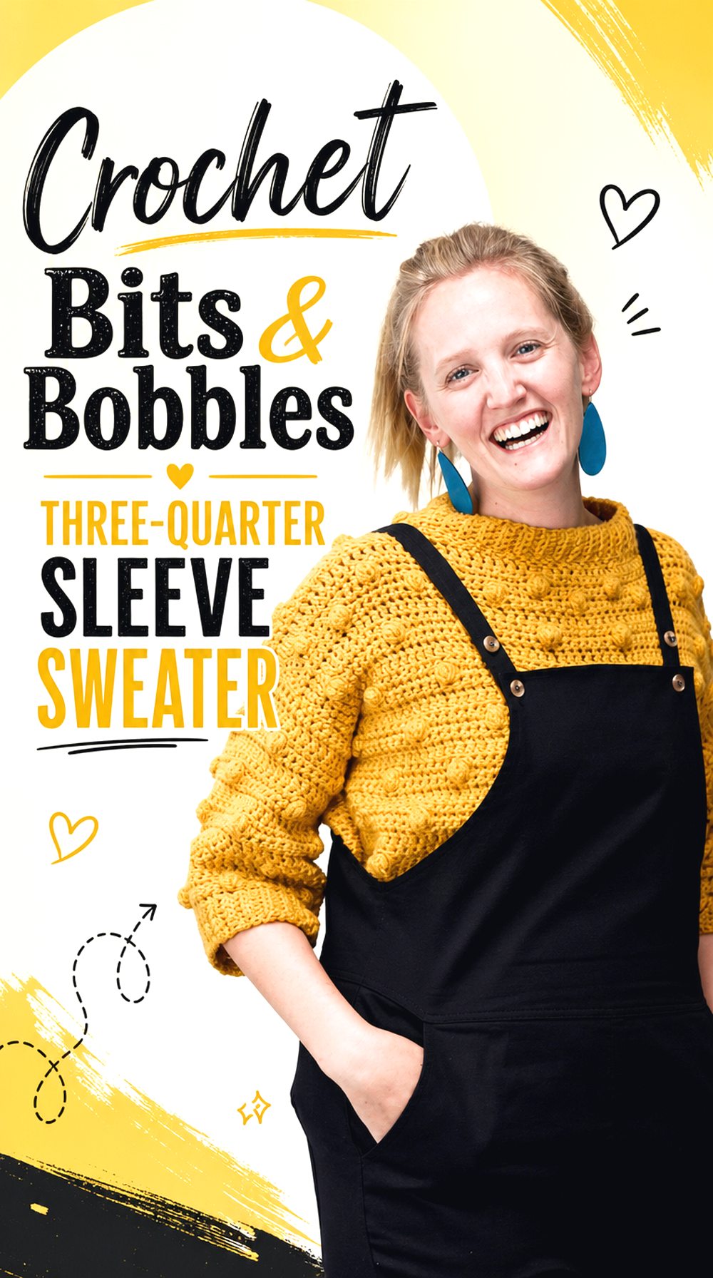 Crochet Bits and Bobbles Three Quarter Sleeve Sweater