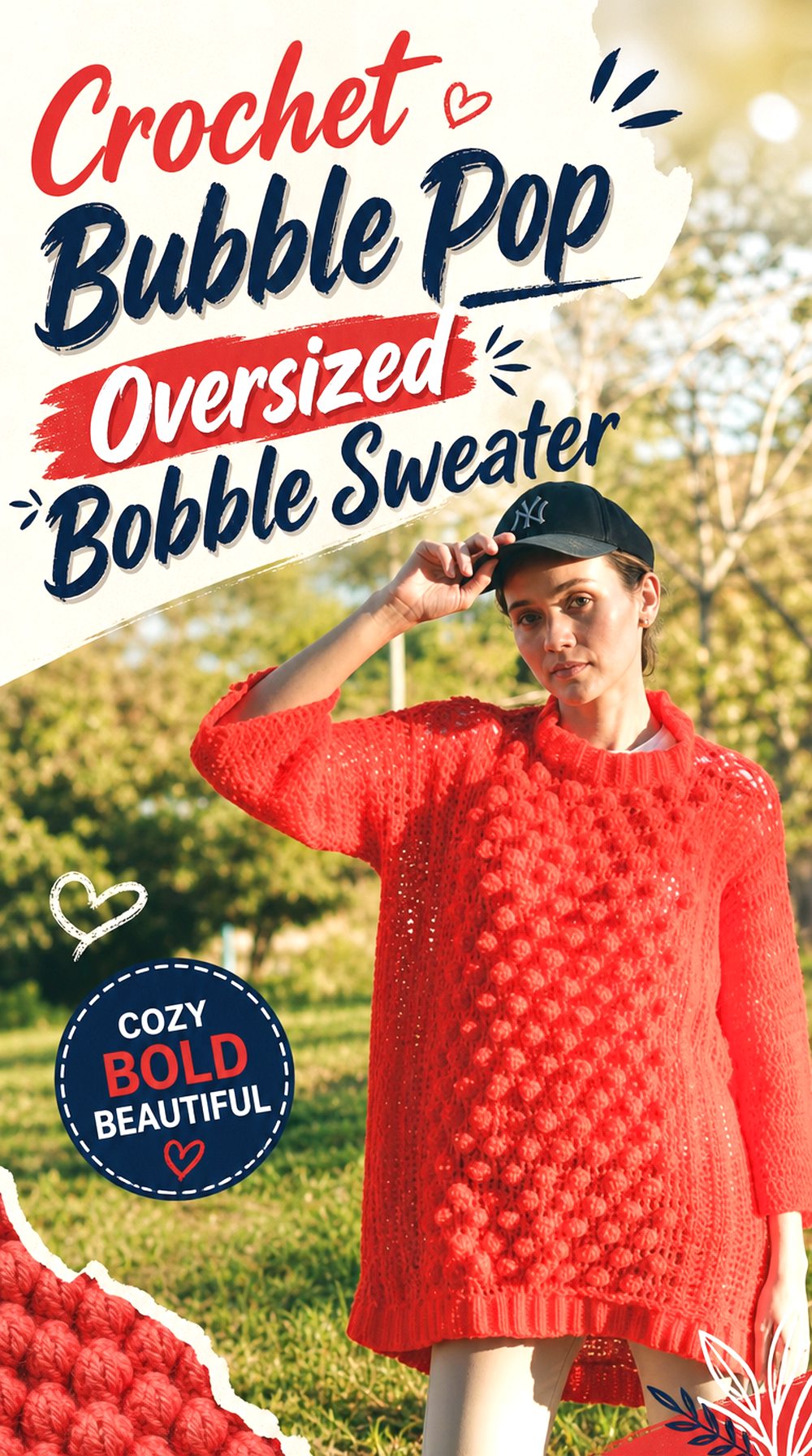 Crochet Bubble Pop Oversized Bobble Sweater