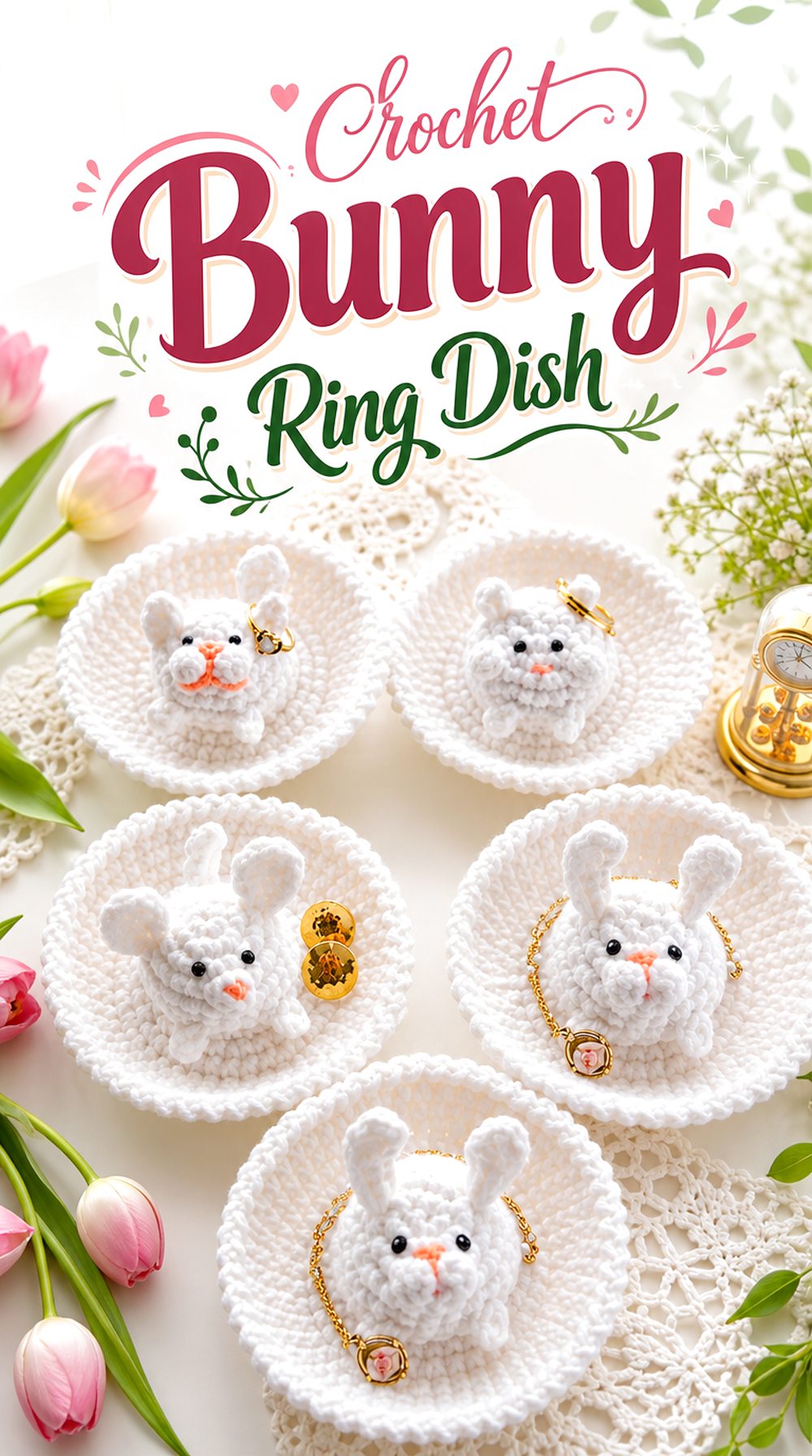 Crochet Bunny Ring Dish