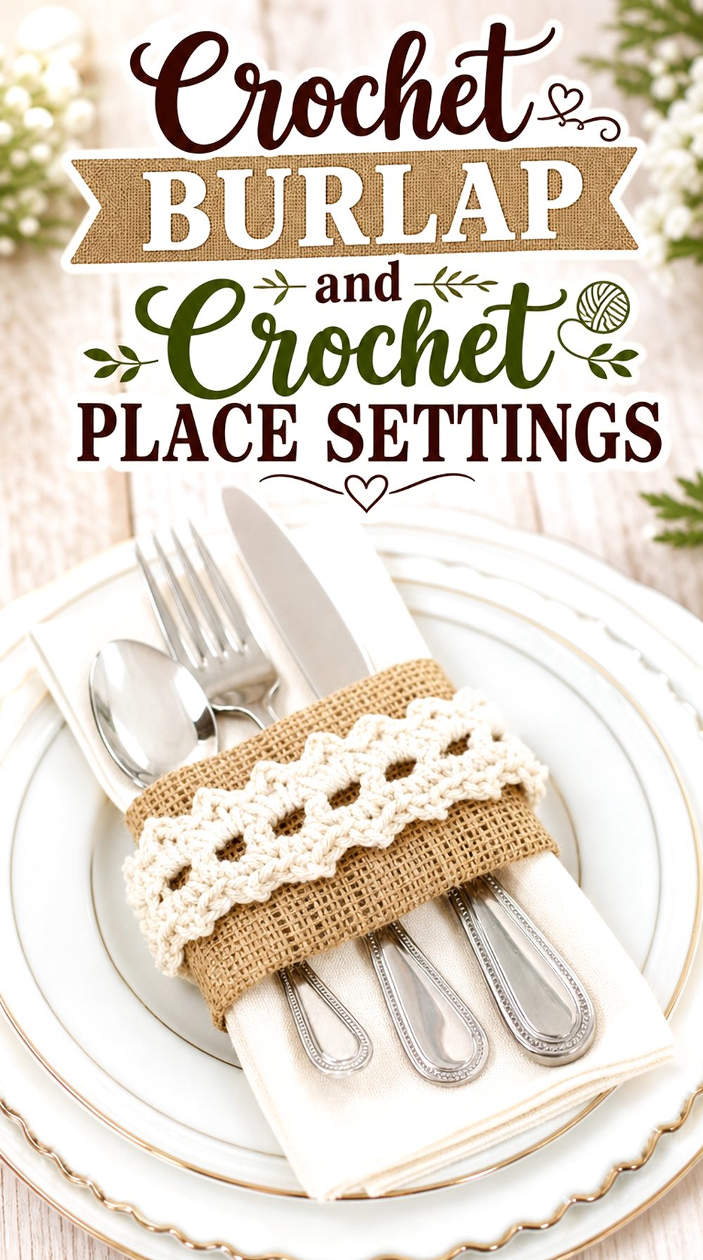 Crochet Burlap and Crochet Place Settings