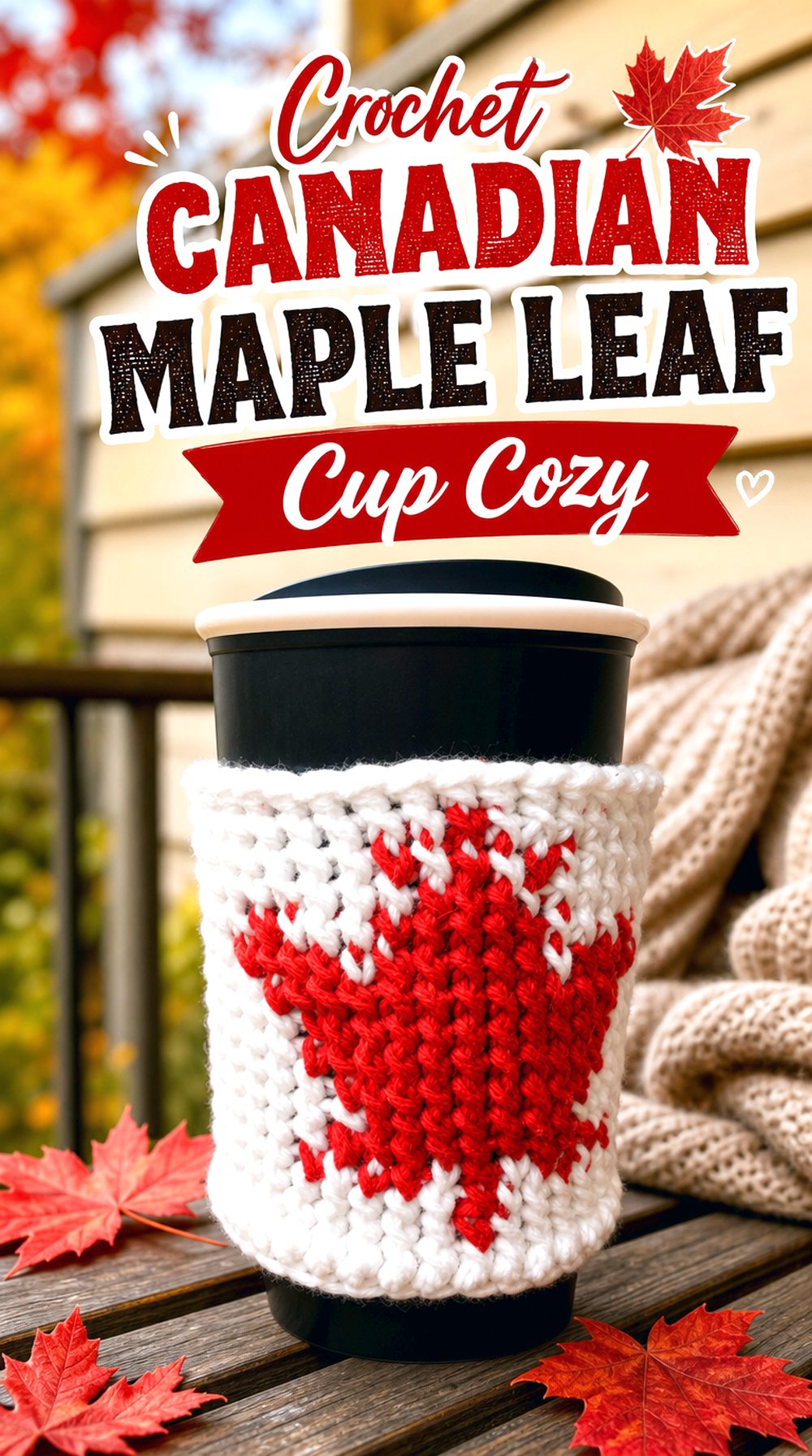 Crochet Canadian Maple Leaf Cup Cozy