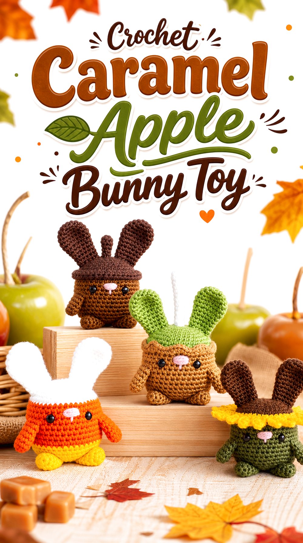 Crochet Caramel Apple Bunny Toy